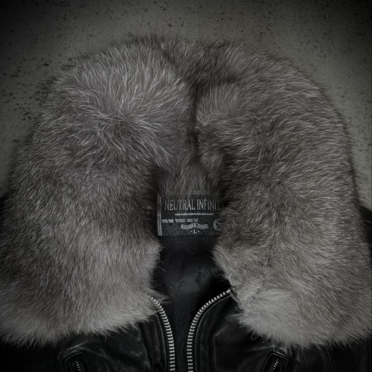 archive grunge hood fur jacket y2k