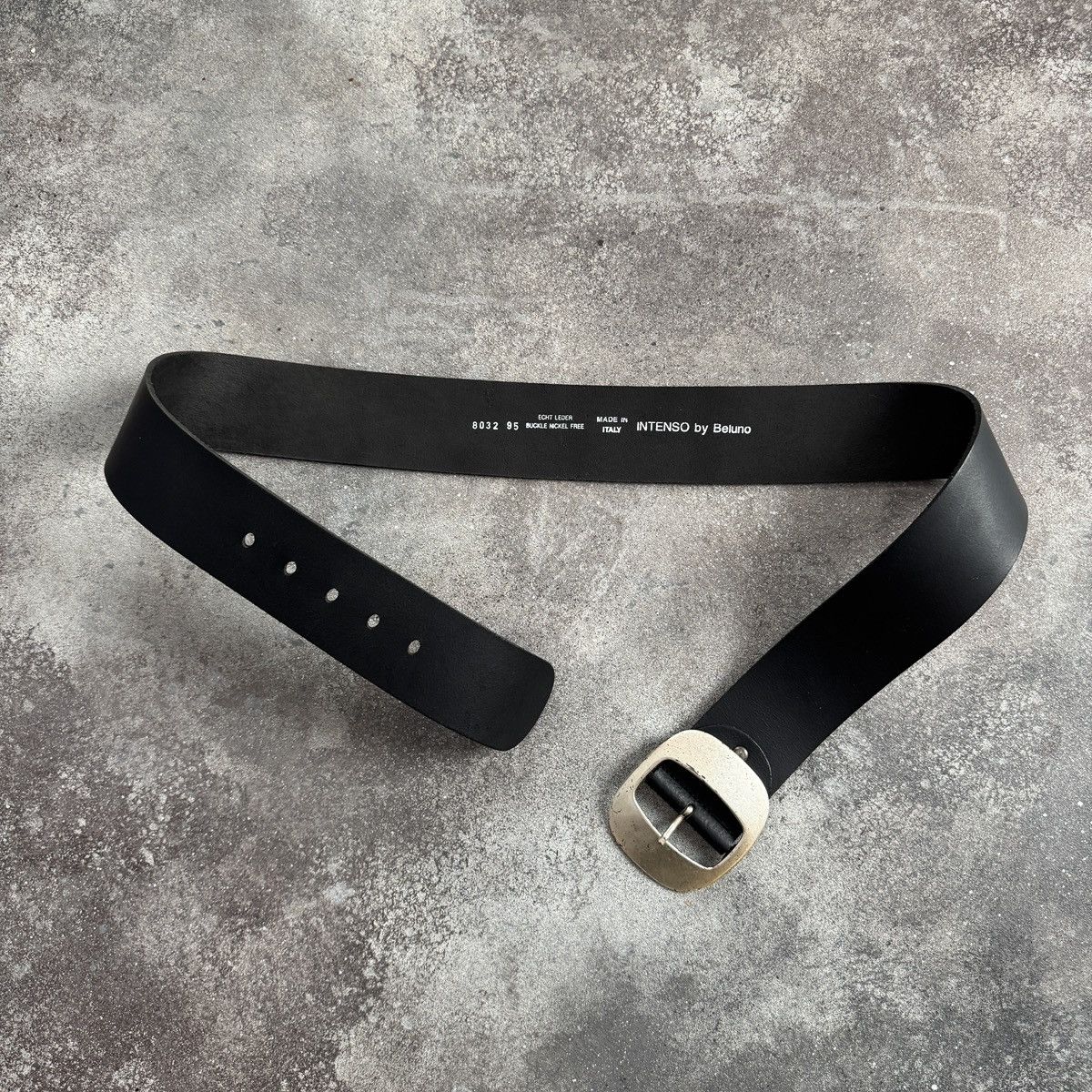 Hysteric Glamour Y2K Archive Italian Vintage Black Real Leather Wide Belt Size ONE SIZE - 5 Thumbnail