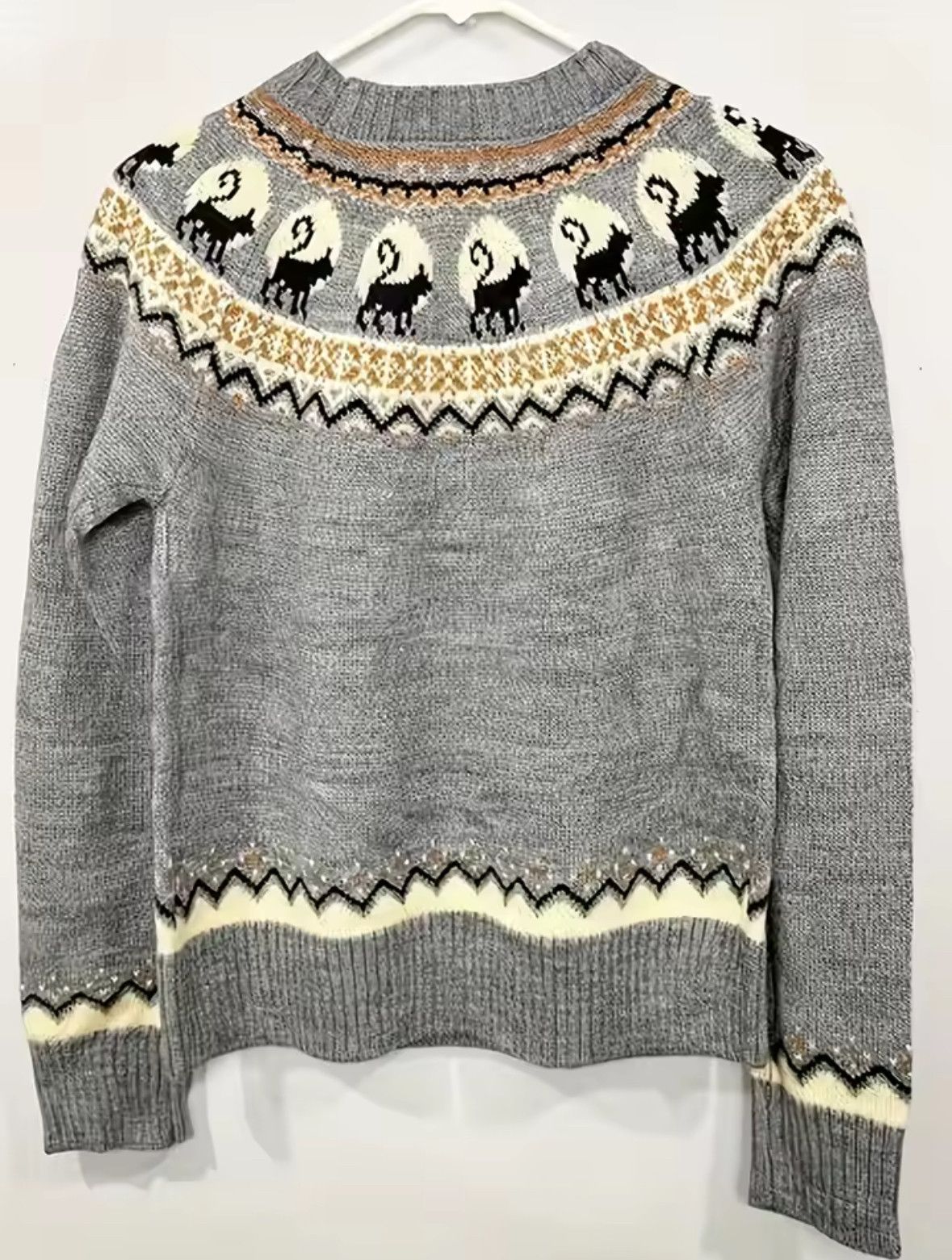 Other Retro Loose Black Cat Sweater Jacquard Knitted Sweatshirt Size 3XL / US 20-22 - 1 Thumbnail