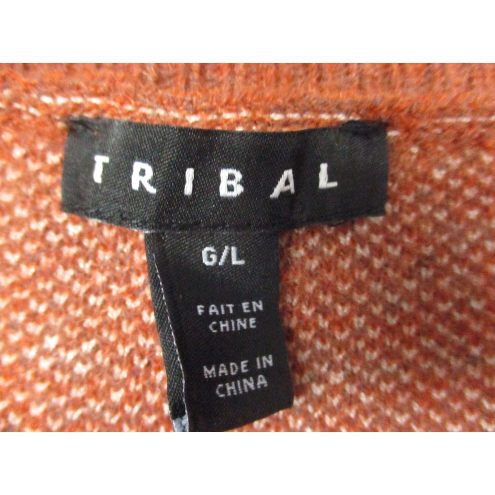 Vintage TRIBAL Women's Large Plaid Crew Neck Sweater Pullover Size L / US 10 / IT 46 - 2 Thumbnail