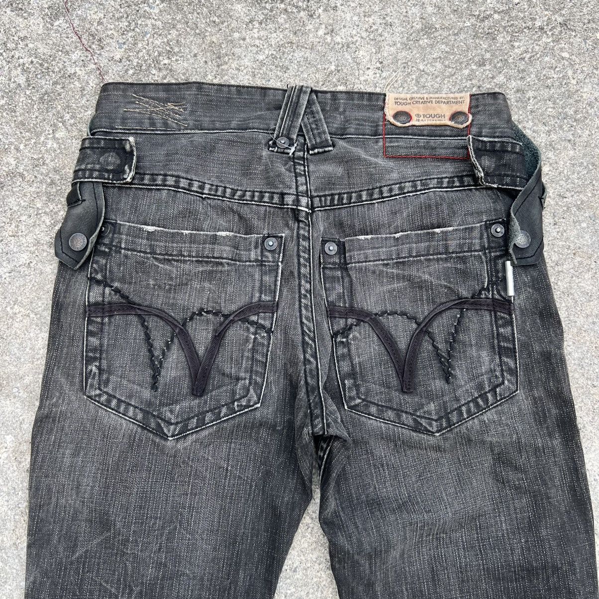 Japanese Brand “y2k style” TOUGH JEANSMITH BLACK WASHED DENIM PANTS Size US 31 - 12 Thumbnail