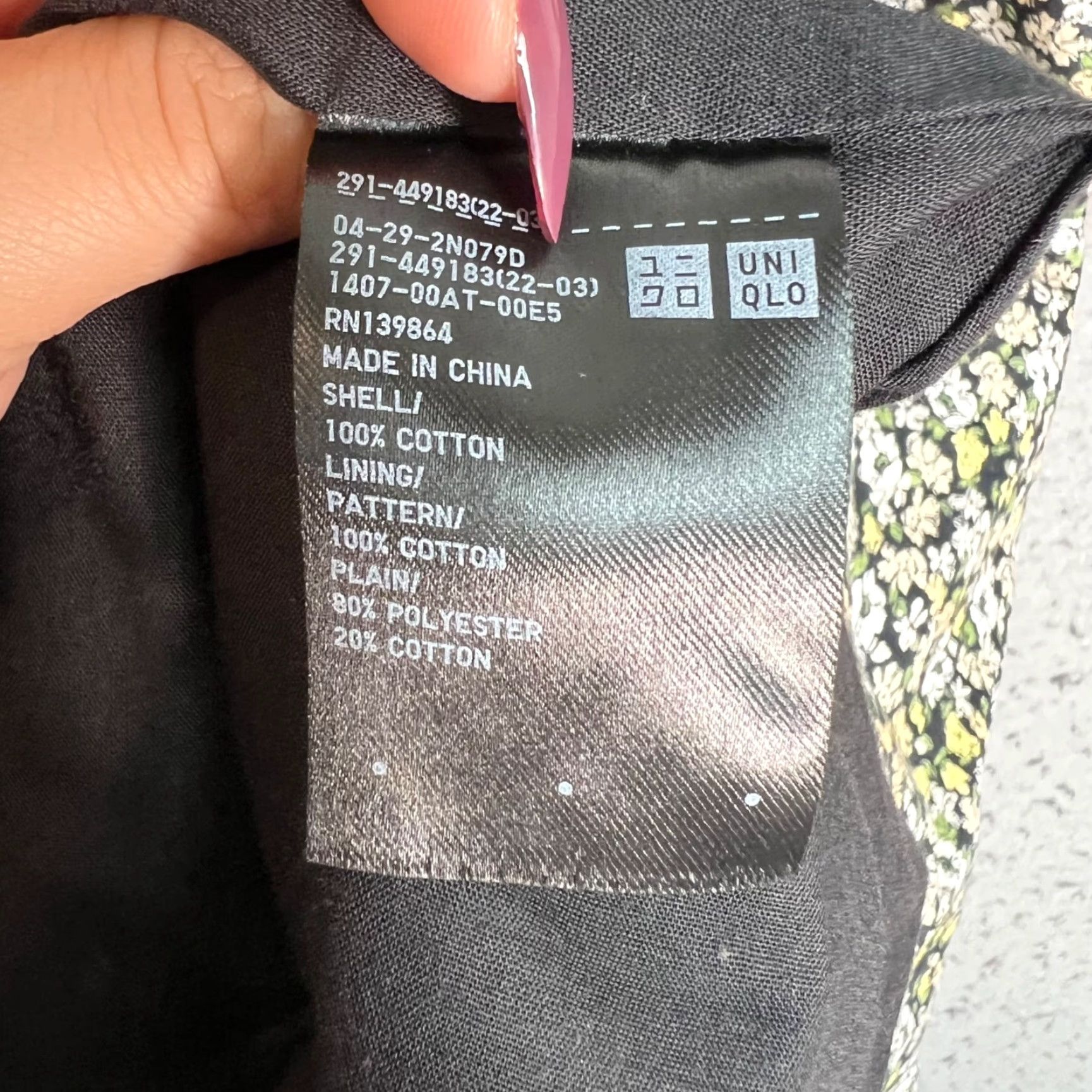Uniqlo Uniqlo Womens Small Black Floral Cotton Dress Square Neck Puff Sleeves Tiered Dress Size S / US 4 / IT 40 - 3 Thumbnail