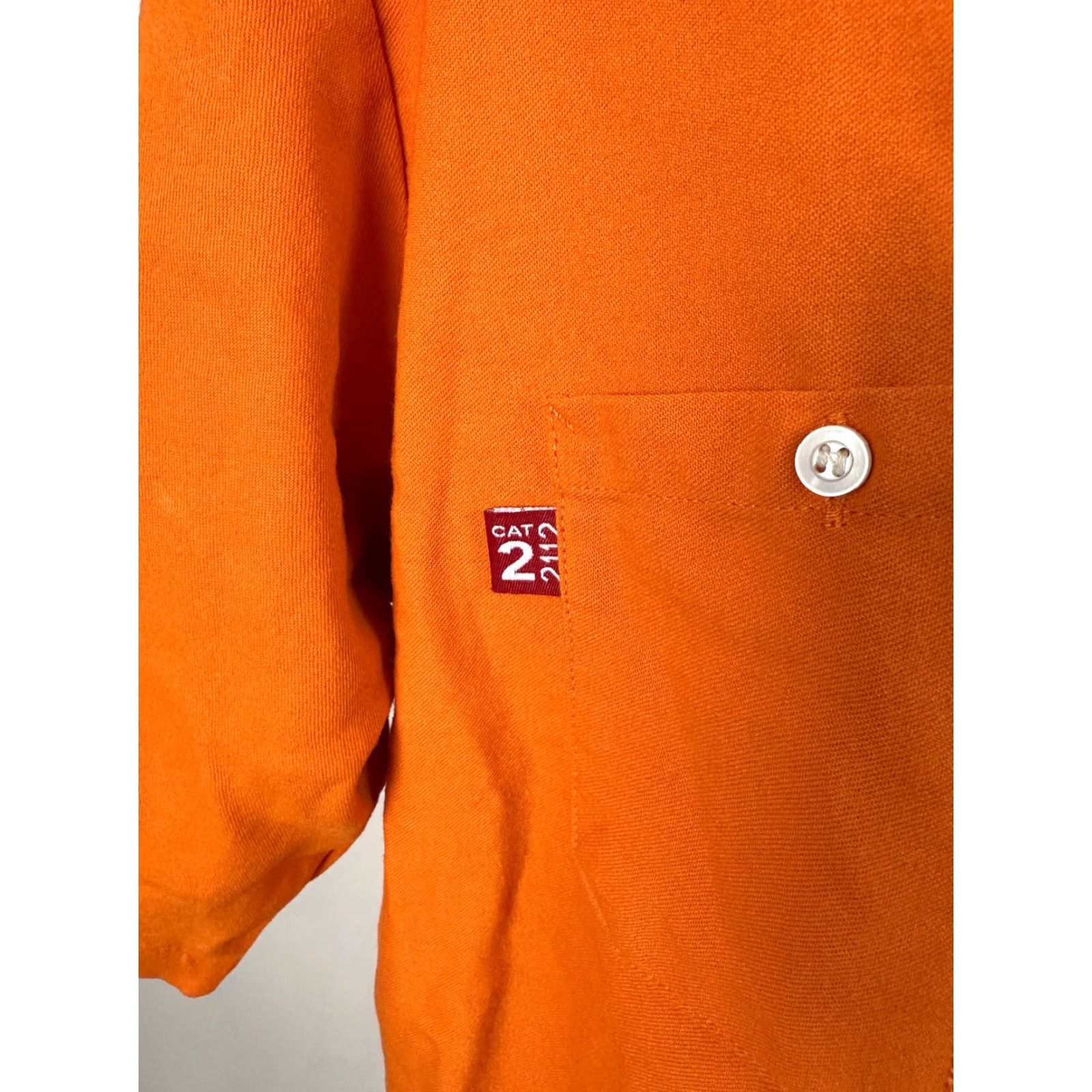 Vintage VINTAGE Reed FR Shirt Men Large L Orange Short Sleeve Aramid Modacrylic Tencel Workwear 90s Mens Size US L / EU 52-54 / 3 - 6 Thumbnail