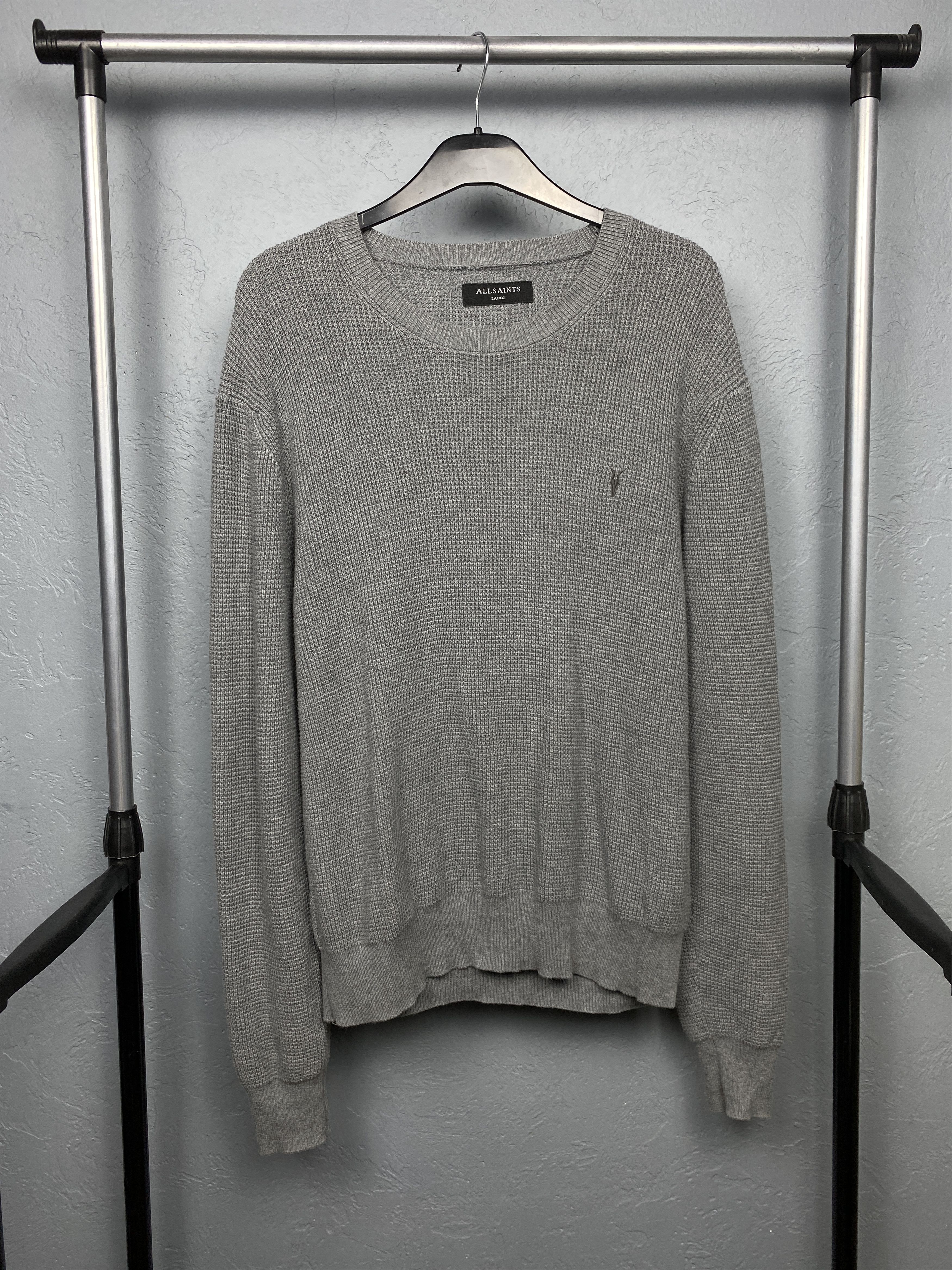 Allsaints Allsaints Mens Rias Crew Neck Knit Sweater Y2K Size US L / EU 52-54 / 3 - 1 Thumbnail