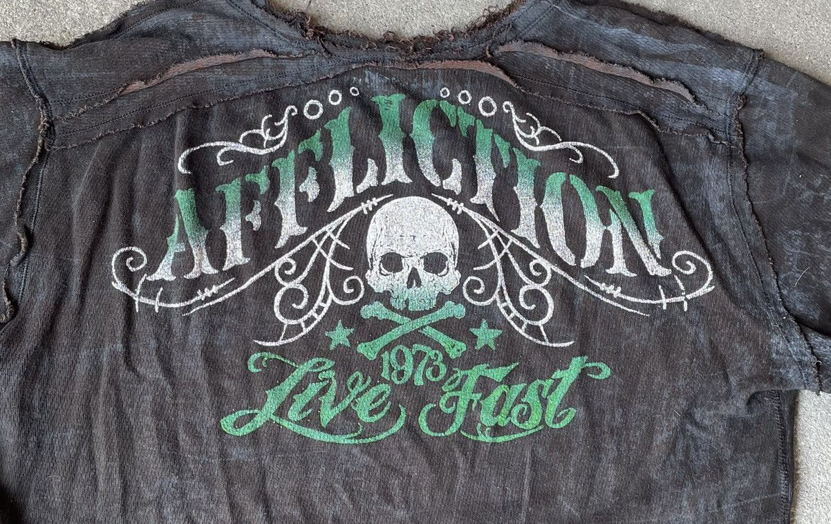 Affliction Rare Y2k Affliction Live Fast Reversible Thermal Longsleeve Size US XXL / EU 58 / 5 - 5 Thumbnail