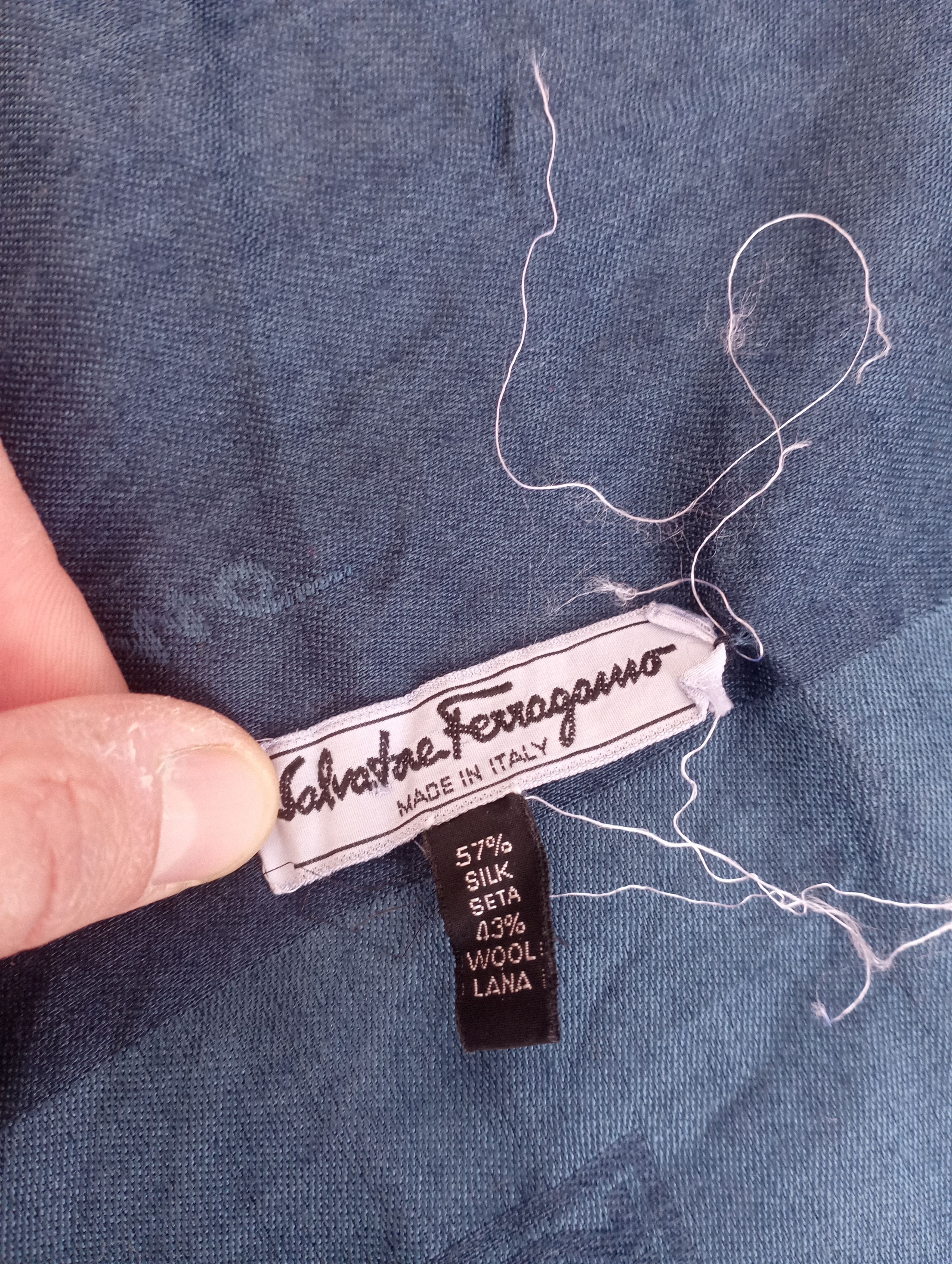 Salvatore Ferragamo Salvatore Ferragamo Silk Wool Scarf Gancini Size ONE SIZE - 5 Thumbnail