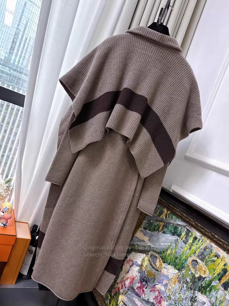 Hermes Hermes Caramel Color Patchwork Cashmere Knit Dress Size XS / US 0-2 / IT 36-38 - 2 Thumbnail