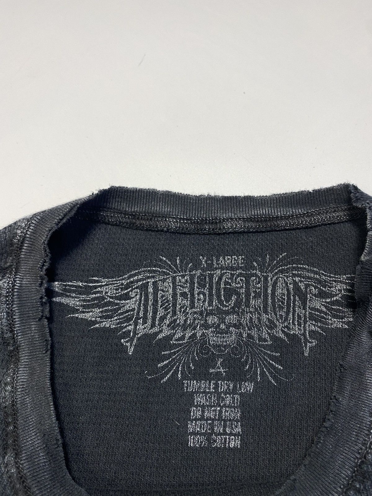 Affliction × Vintage CRAZY Y2K AFFLICTION LONG SLEEVE THERMAL SKULLS GOTH OPIUM Size US XL / EU 56 / 4 - 16 Thumbnail