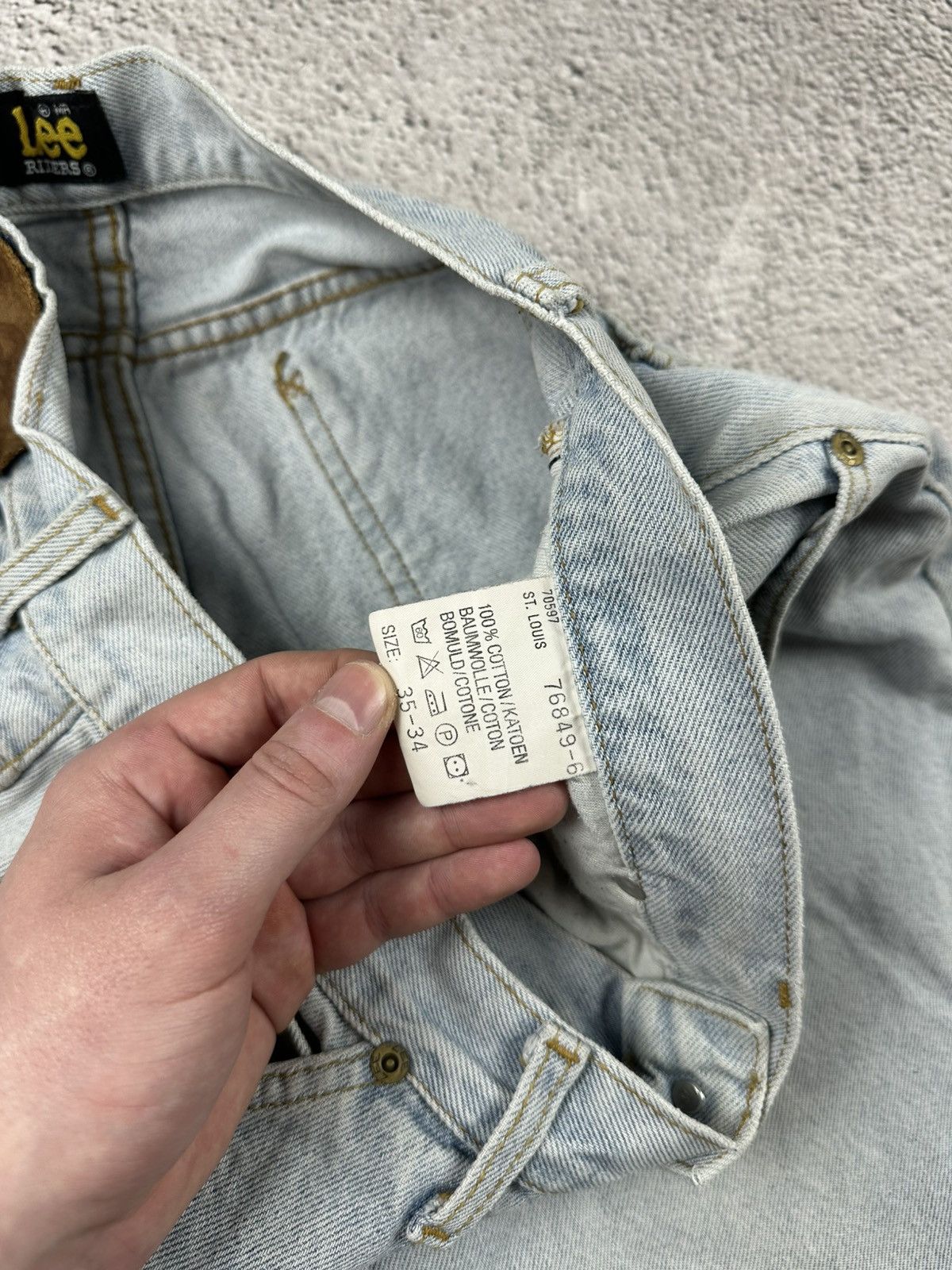 Lee Vintage Lee Riders Washed Denim Blue Jeans Baggy Flared Y2K Size US 35 - 15 Thumbnail