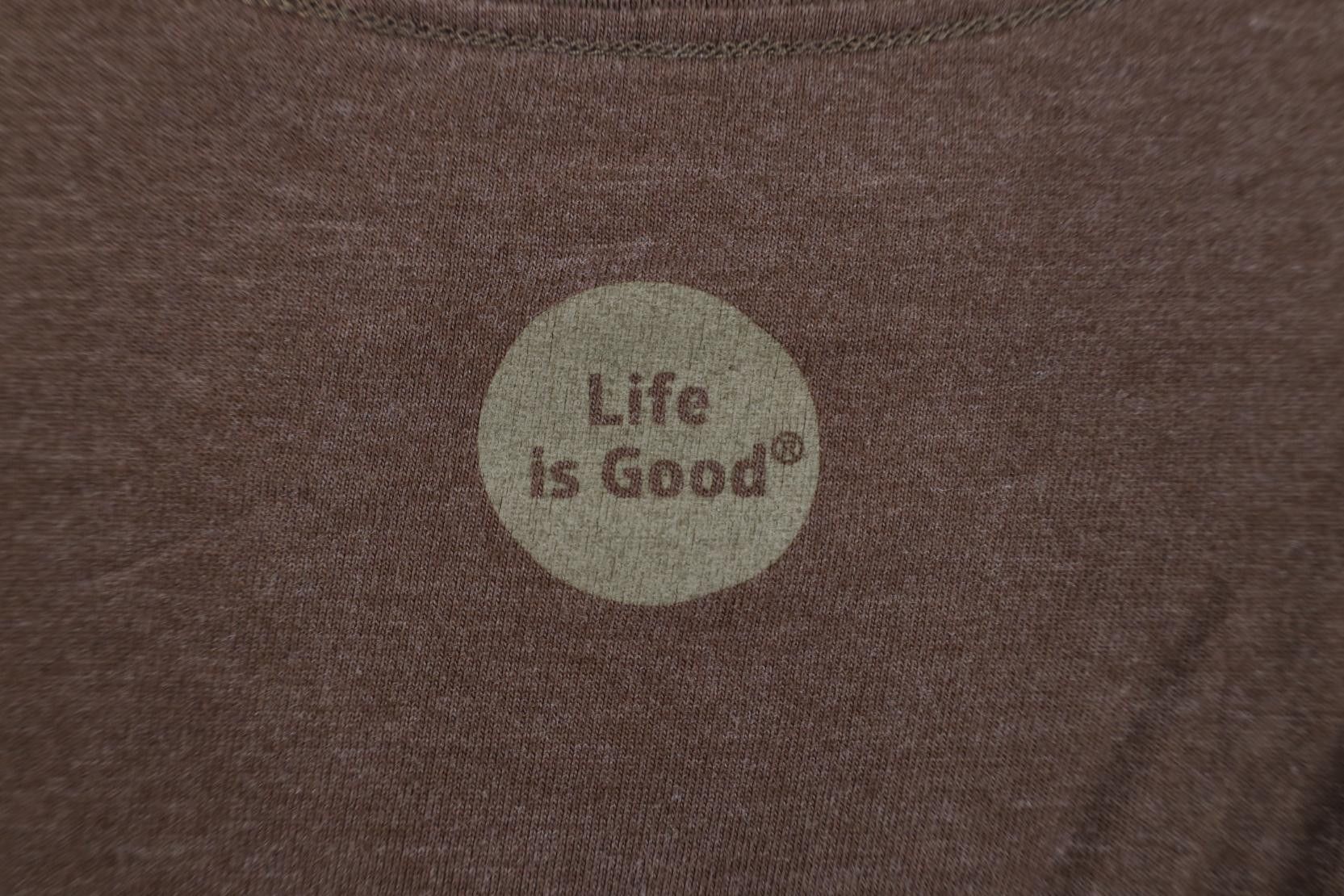 Life is Good Life Is Good Dog Long Sleeve T-Shirt Heather Brown Cotton Size US M / EU 48-50 / 2 - 10 Thumbnail