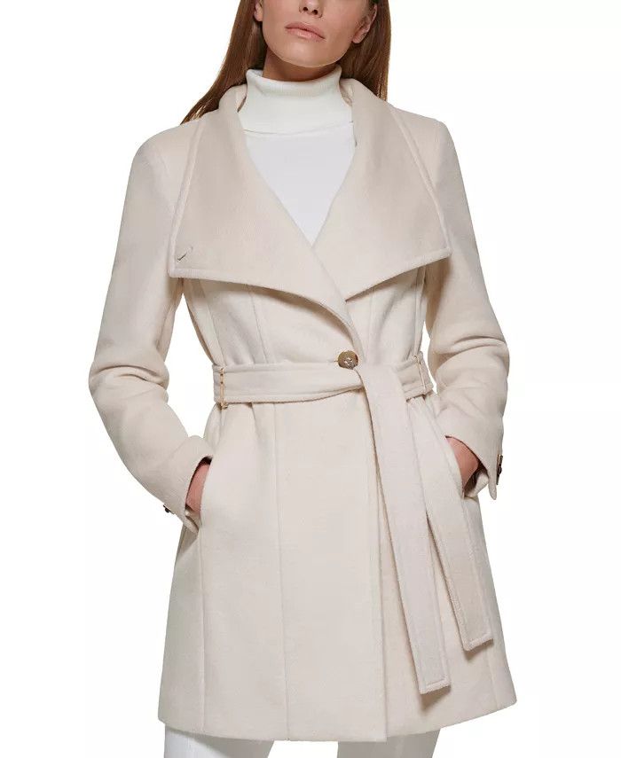 Abercrombie & Fitch Womens Asymmetrical Belted Wrap Coat *$320 RETAIL* Size S / US 4 / IT 40 - 1 Thumbnail