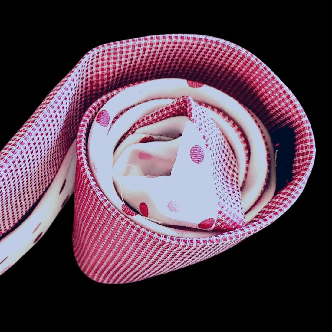 Other Red Tie Pink Polka Dot Rosso Bianco 3.25 Inch Wide 60 Inches Size ONE SIZE - 3 Thumbnail