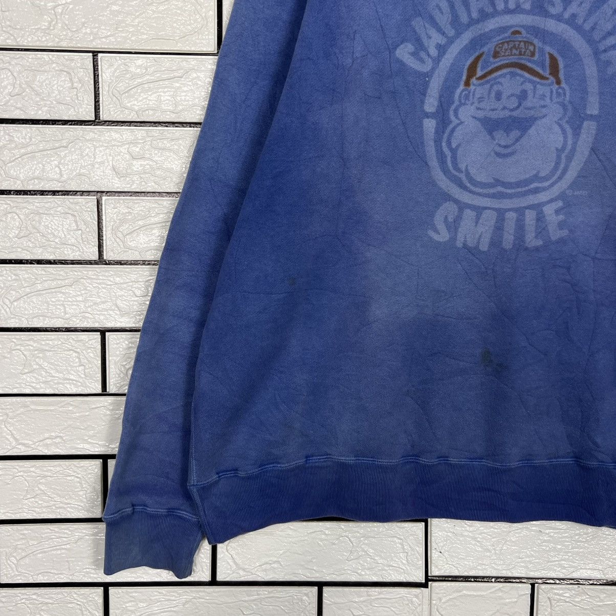 Japanese Brand Vintage CAPTAIN SANTA Smile Big Logo Sweatshirt #4198-C192 Size US L / EU 52-54 / 3 - 6 Thumbnail