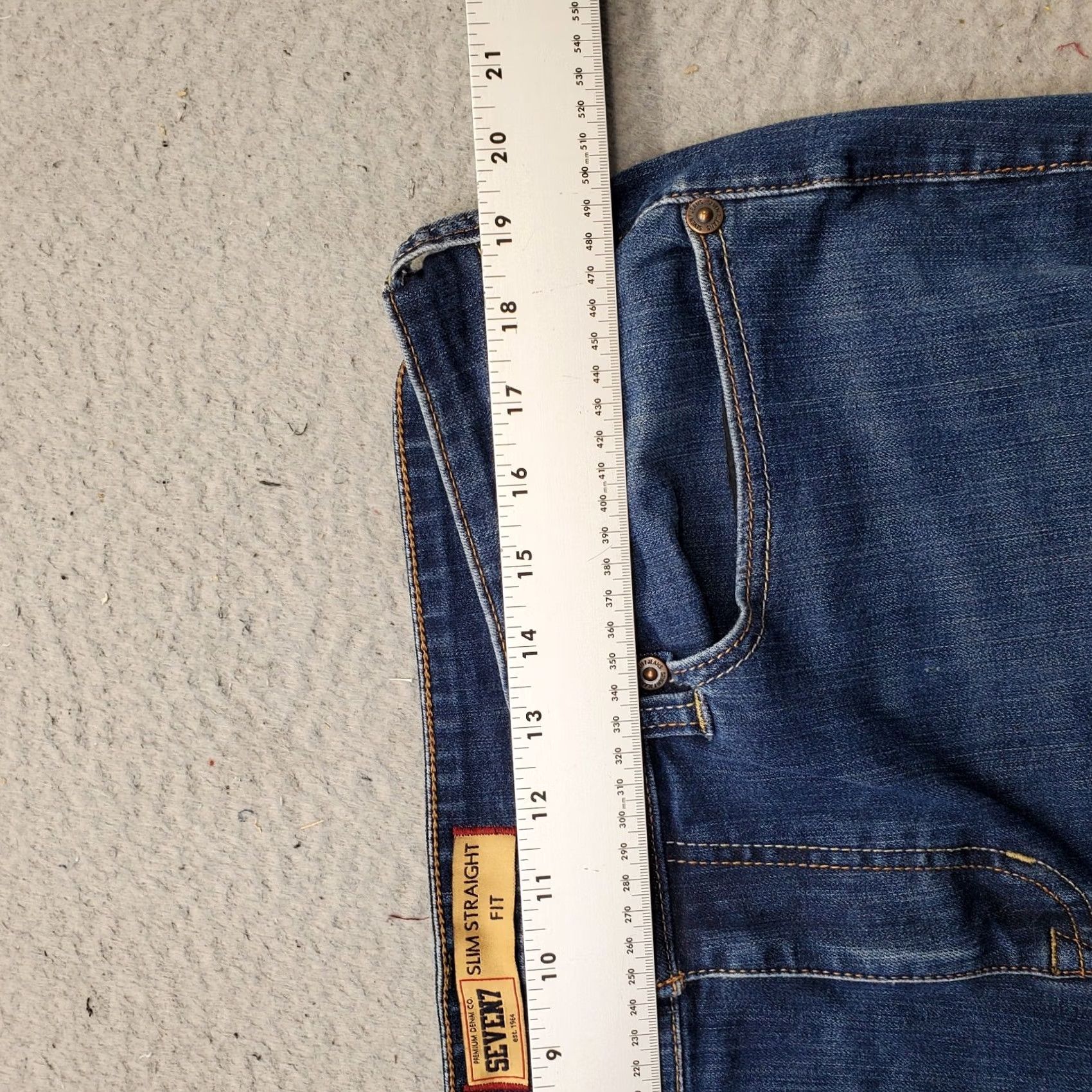 Vintage Seven7 Jeans Mens 36x30 Blue Premium Denim Stretch Slim Straight Fit Medium Wash Jeans Size US 36 / EU 52 - 6 Thumbnail