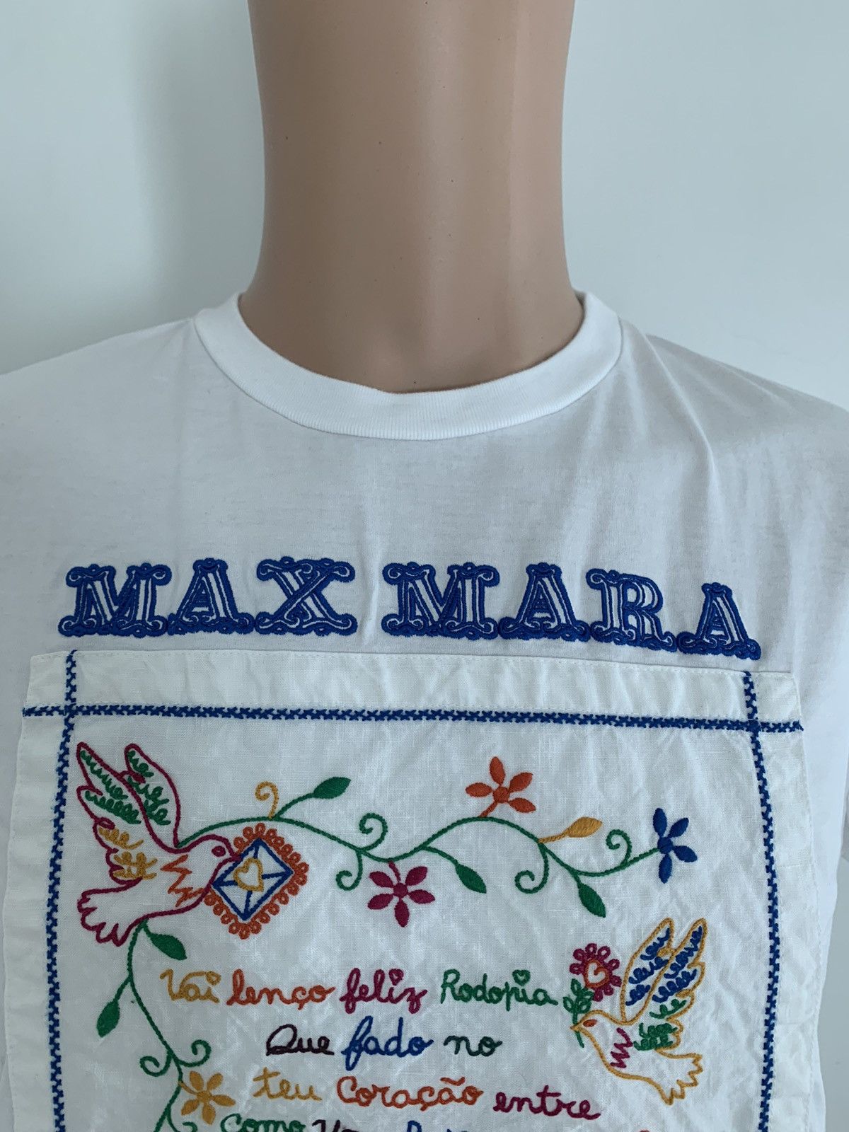 Designer × Max Mara Max Mara Embroidery Graphic Patterned t-shirt Size S / US 4 / IT 40 - 2 Thumbnail