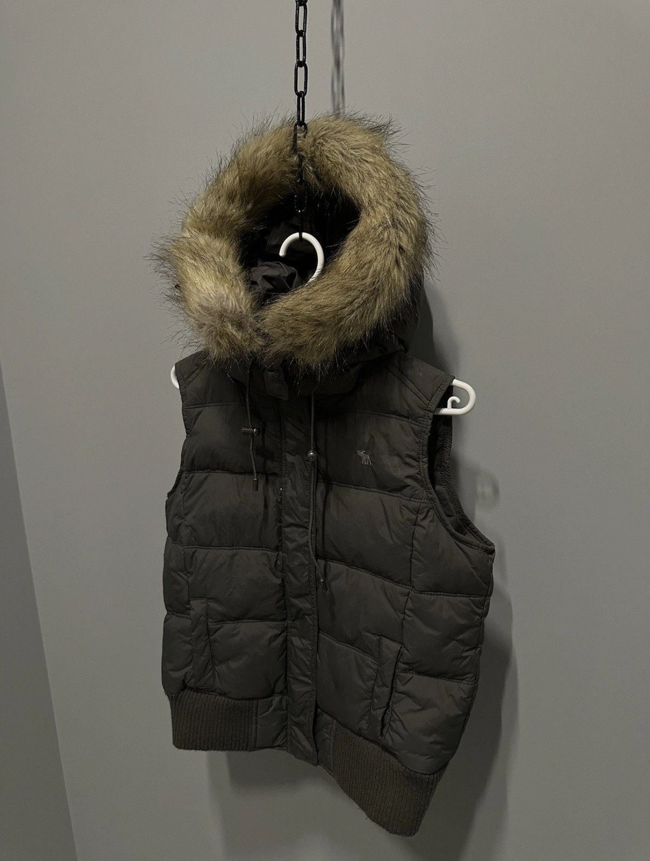 Abercrombie & Fitch VINTAGE JAPANESE DOWN VEST ABERCROMIE & FITCH Y2K FUR HOOD Size L / US 10 / IT 46 - 2 Thumbnail