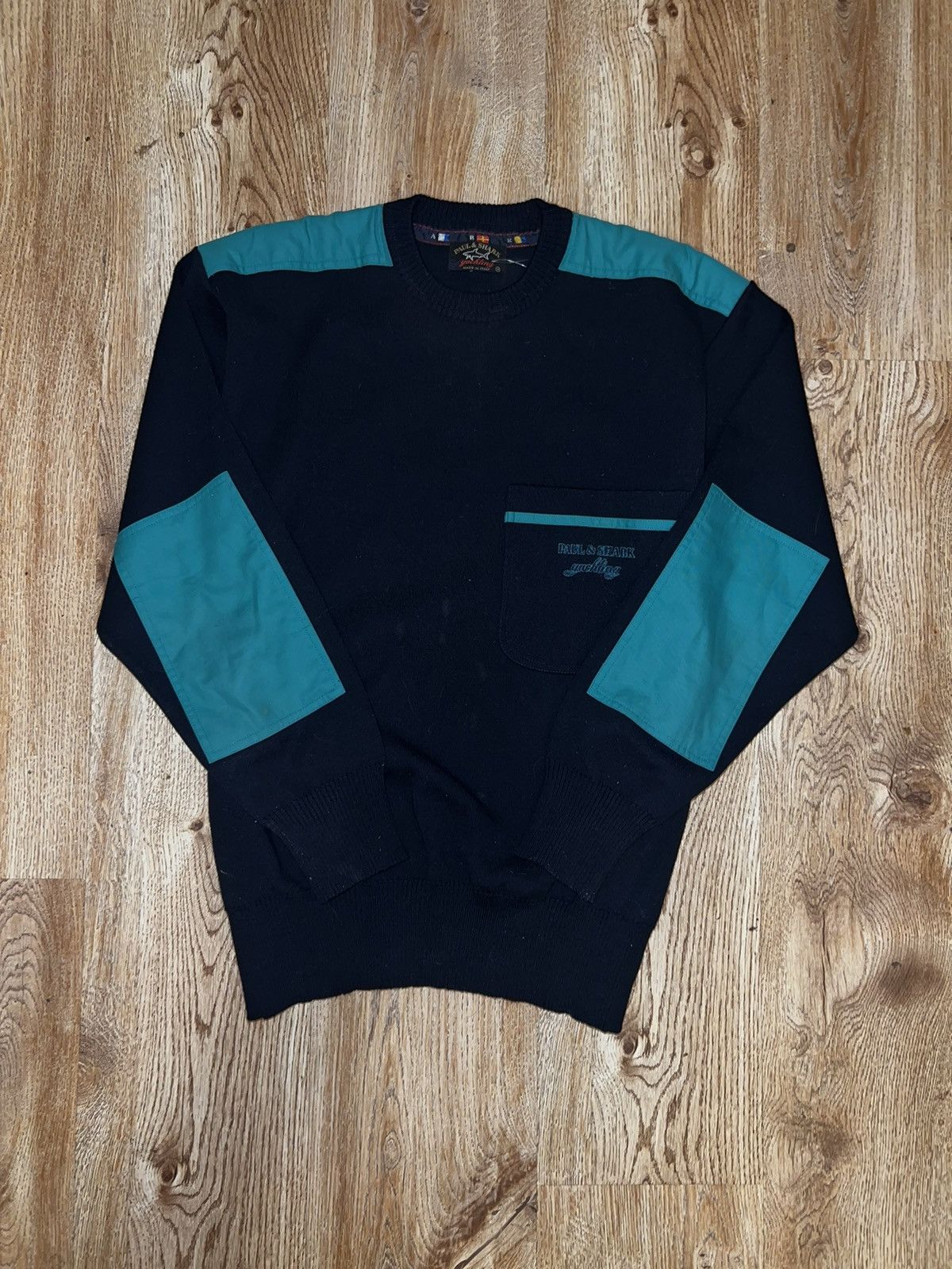 Paul & Shark × Vintage Vintage Paul & Shark Bretagne Pure Wool Sweater V-Neck 90’s Size US M / EU 48-50 / 2 - 3 Thumbnail