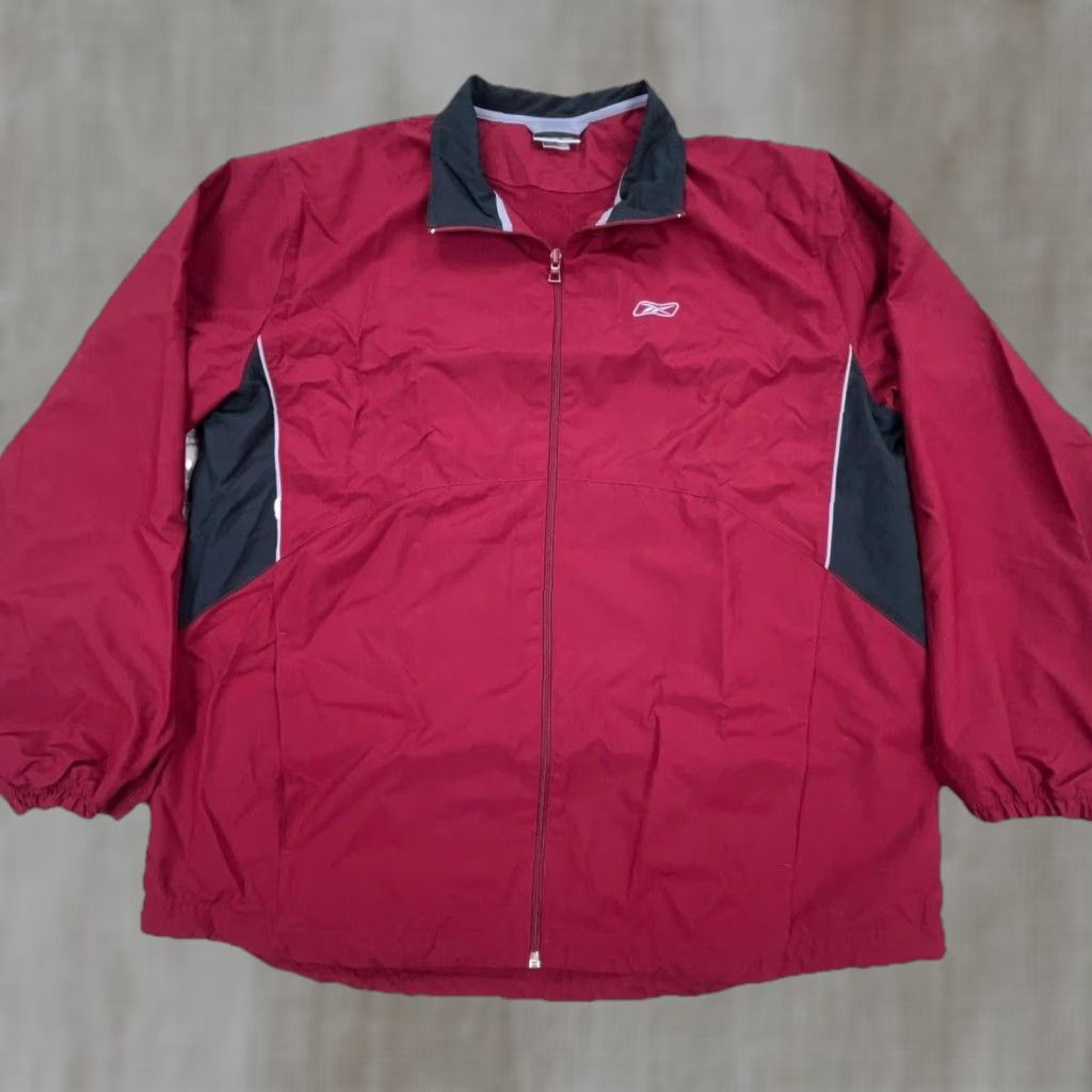 Reebok VINTAGE Reebok Jacket Men XL Red Black Windbreaker Track Suit Warm Up Track Y2K Size 46R - 1 Thumbnail