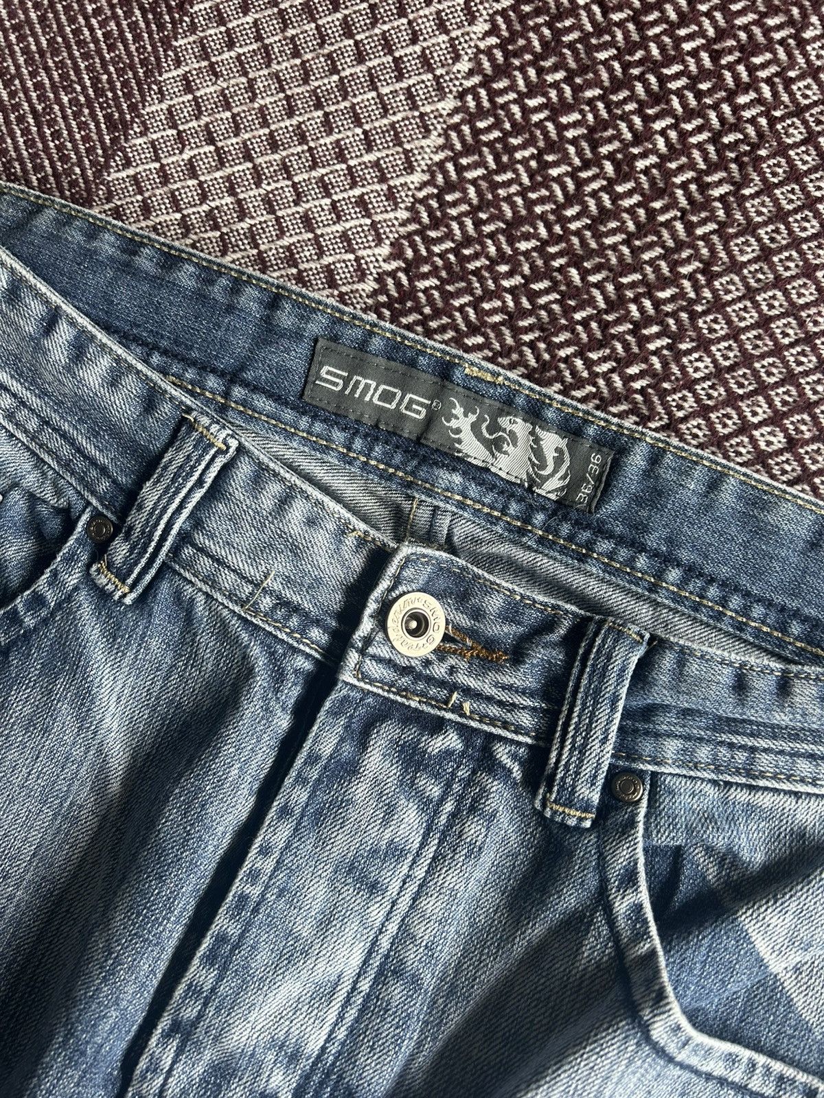 Vintage Vintage Smog Distressed Denim Jeans Baggy Faded Streetwear Size US 36 / EU 52 - 10 Thumbnail