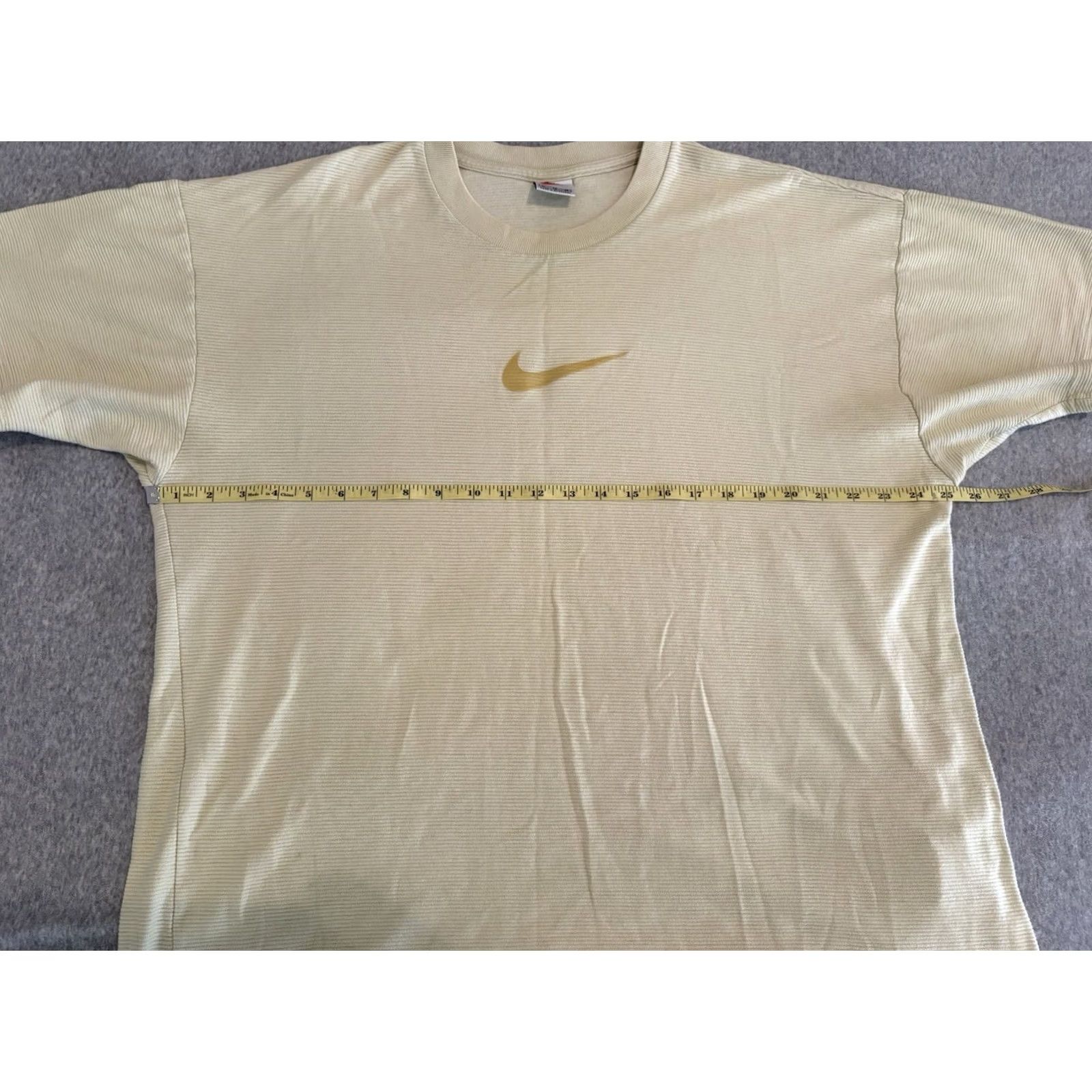 Nike VINTAGE Nike Center Swoosh Check Short Sleeve Yellow Shirt Mens XL Size US XL / EU 56 / 4 - 5 Thumbnail