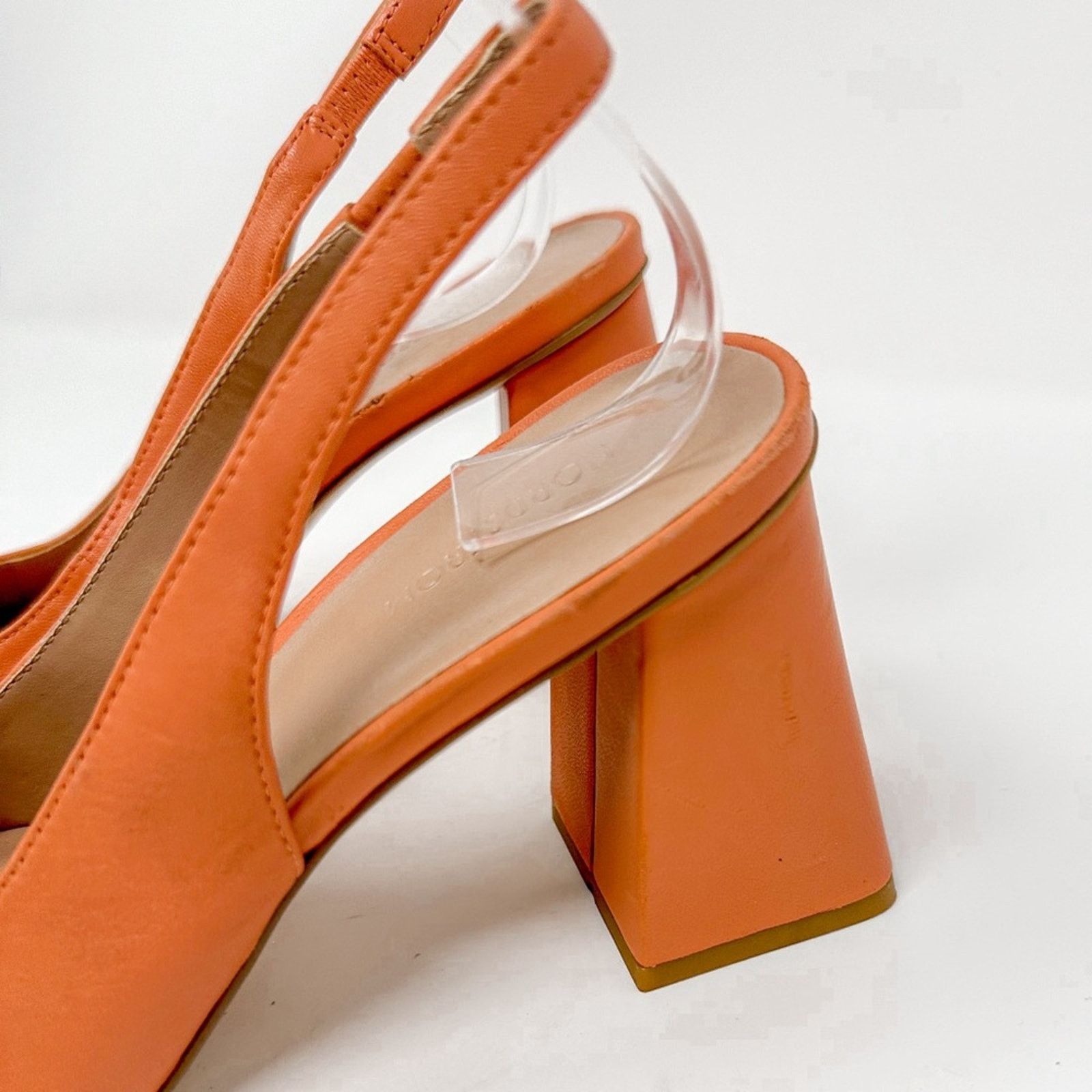 Nordstrom Nordstrom Polina Coral Leather Slingback Heels, Size 5.5 Size US 5.5 / IT 35.5 - 5 Thumbnail