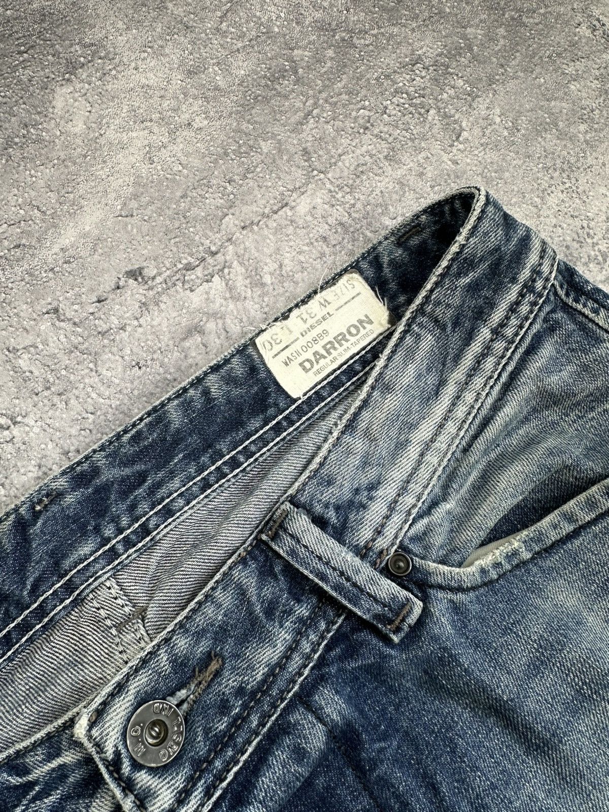 Diesel Vintage Diesel Distressed Ripped Denim Jeans Japanese Stripe Size US 31 - 8 Thumbnail