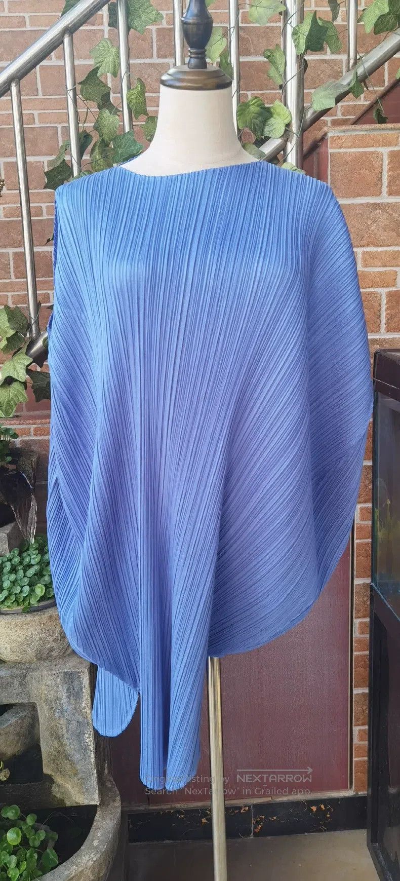 Issey Miyake Issey Miyake Light Blue Round-Hem Long Top Size XXL / US 16-18 / IT 52-54 - 1 Thumbnail