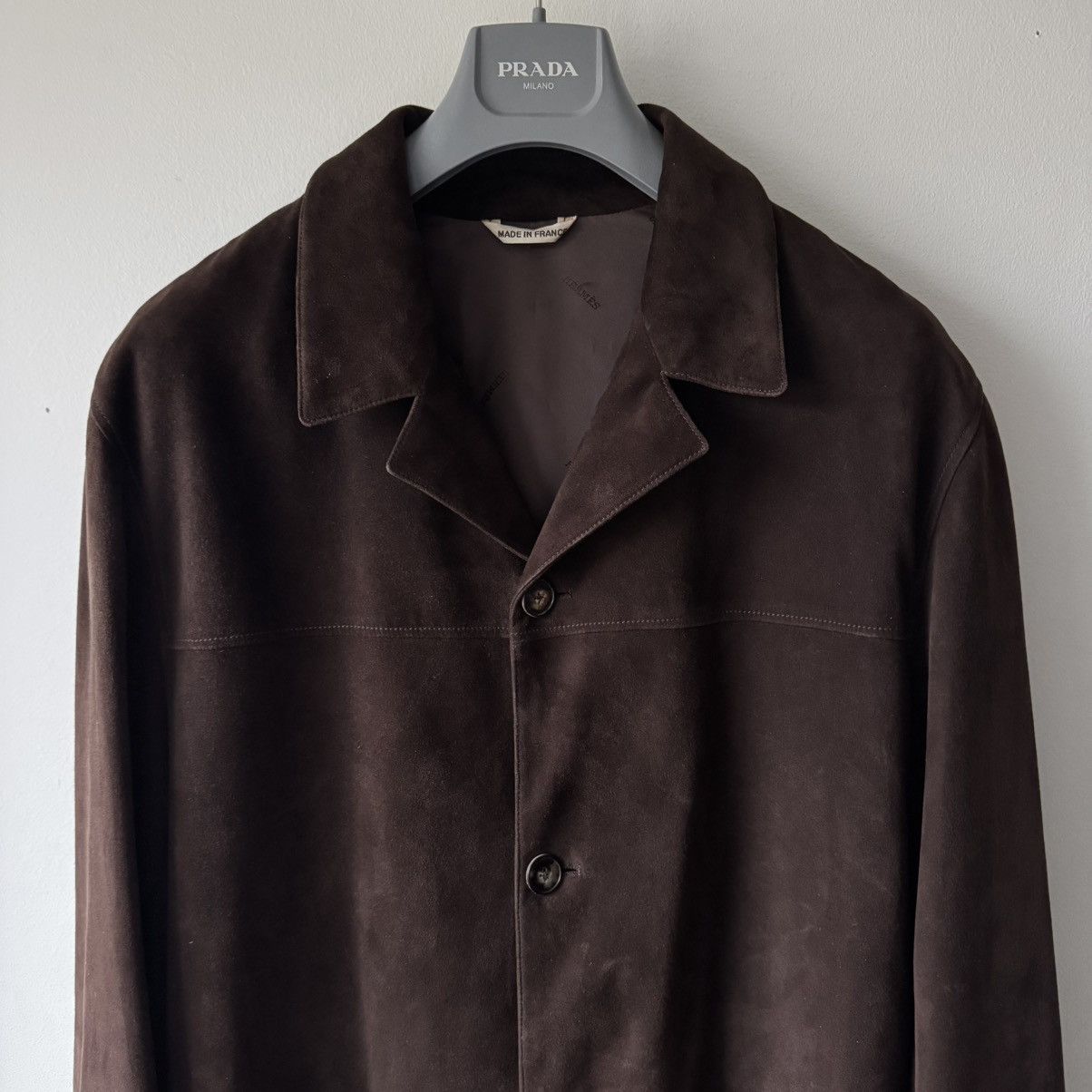 Hermes Hermes 2000's Brown Suede Deer Leather Short Coat Size US L / EU 52-54 / 3 - 2 Thumbnail