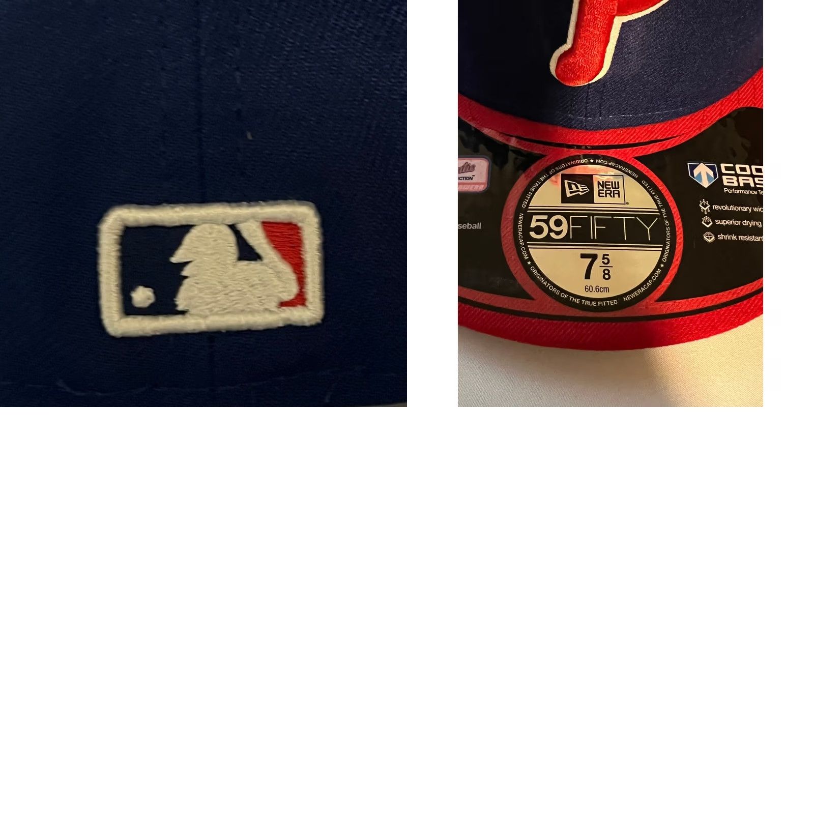 New Era New Era 59FIFTY Hat Mens 7 5/8 Blue Red Phillies On-field Cap MLB Fitted Cap Blue Red Size ONE SIZE - 8 Thumbnail