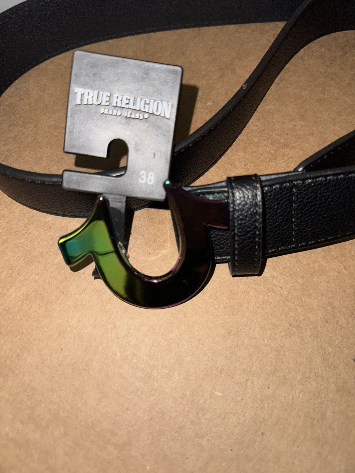 True Religion True Religion Iridescent Horseshoe Buckle Belt Size 38 - 2 Thumbnail