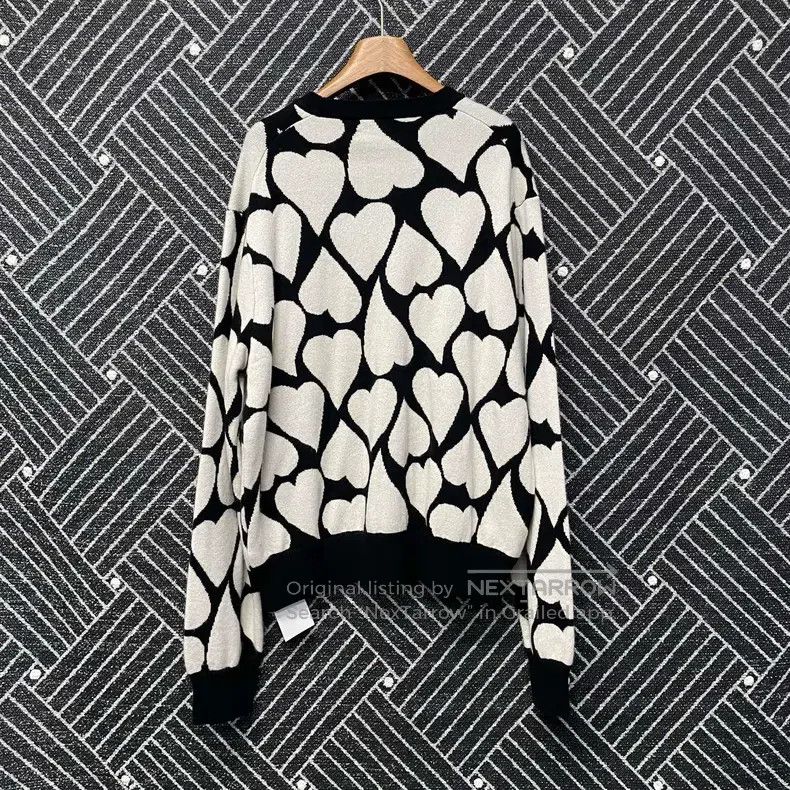 Amiri Amiri Heart Printed Pure Cashmere Knit Sweater Size US M / EU 48-50 / 2 - 2 Thumbnail