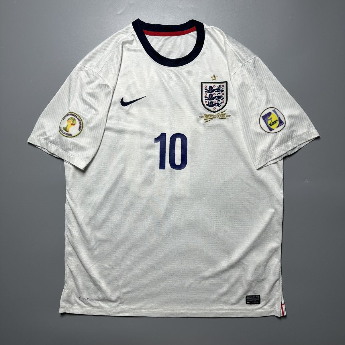Nike ENGLAND NIKE 2013 WORLD CUP QUALIFIERS JERSEY #10 ROONEY Size US XL / EU 56 / 4 - 2 Thumbnail