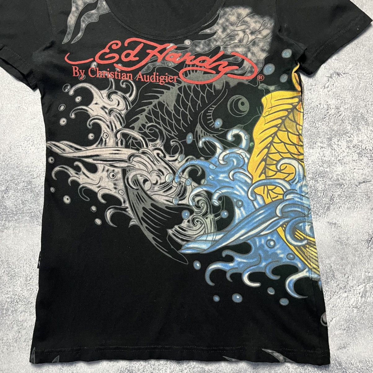 Ed Hardy Vintage Ed Hardy Christian Audigier All Over Print Tatoo Tee Size XL / US 12-14 / IT 48-50 - 3 Thumbnail