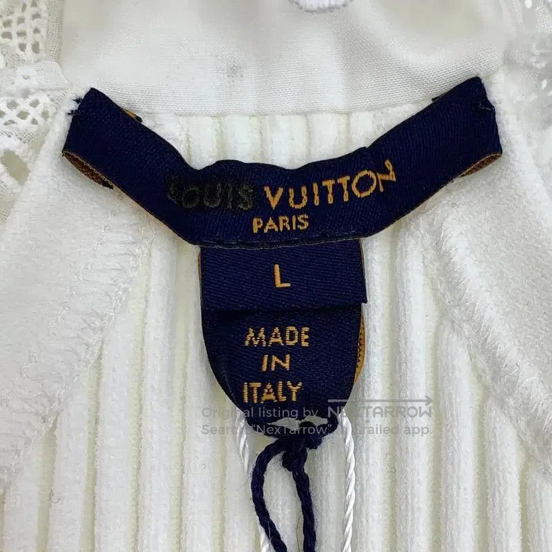 Louis Vuitton Louis Vuitton Women's White Cotton Dress Size L . Size L / US 10 / IT 46 - 5 Thumbnail
