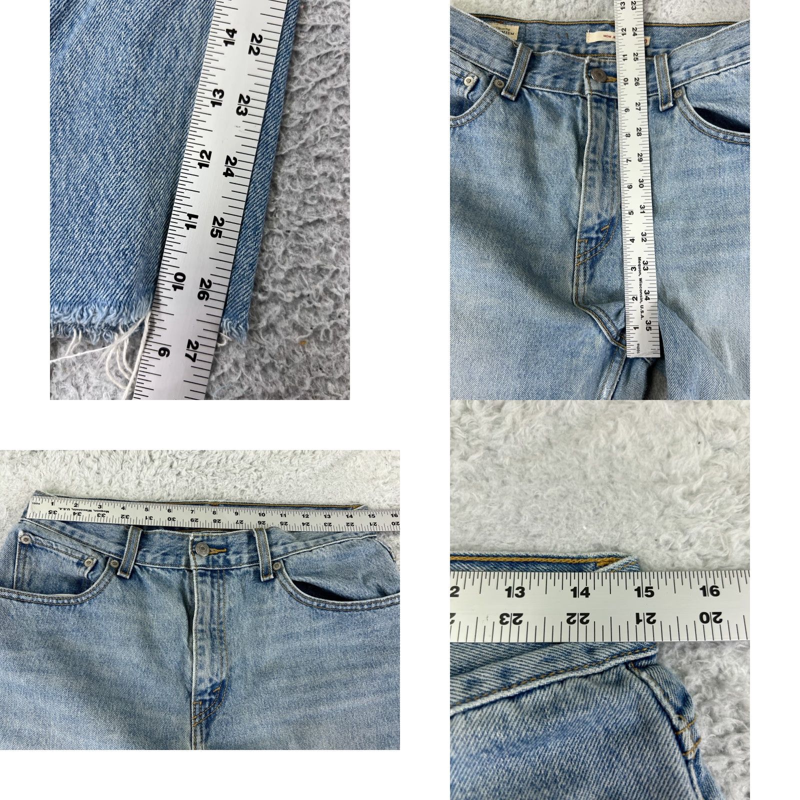 Levi's Levis Jeans Womens Blue Denim 30 Regular 5-Pocket Stretch Distressed High Rise Medium Wash Vintage: No Size 30" / US 8 / IT 44 - 8 Thumbnail