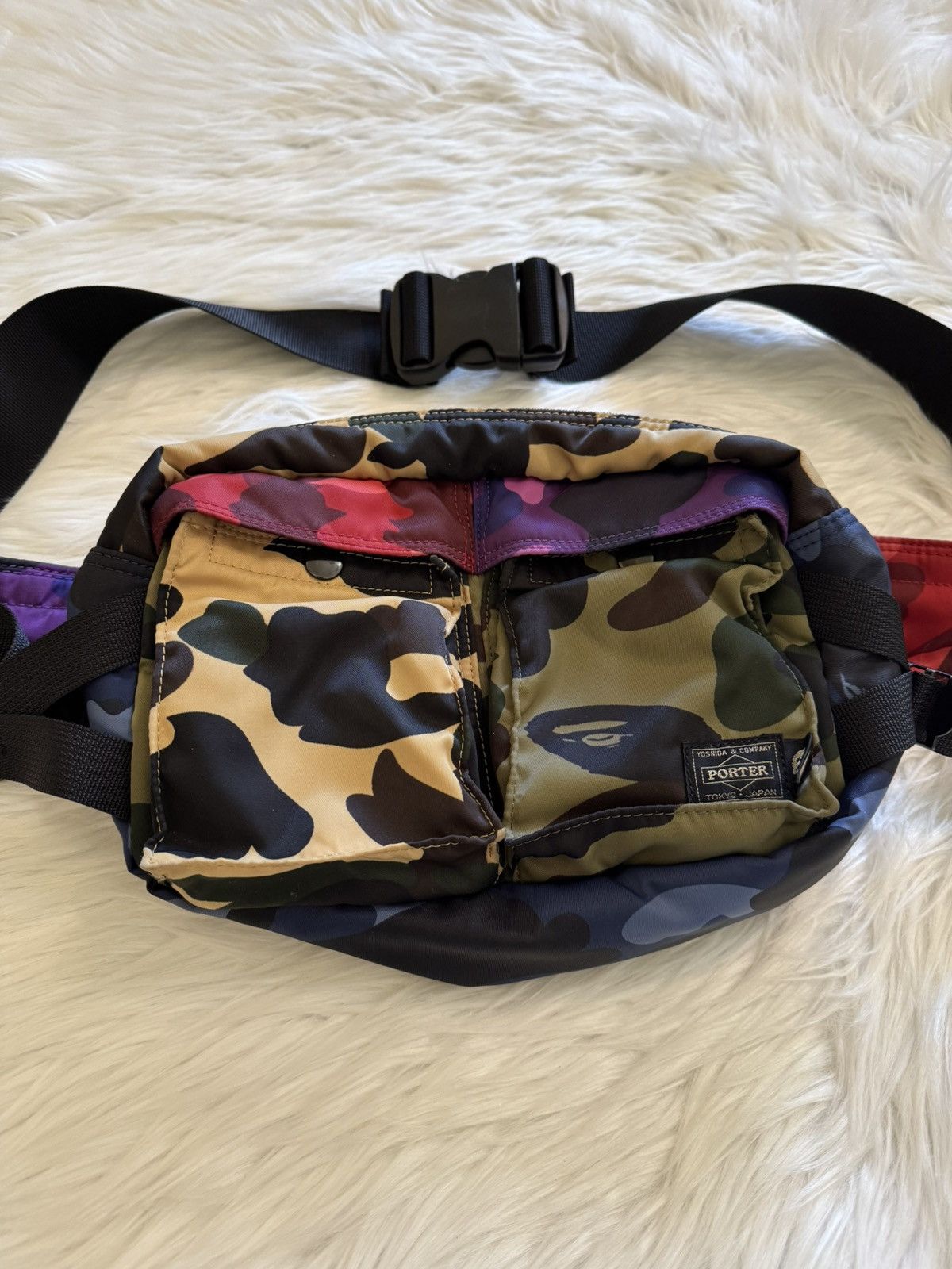 Bape × Porter BAPE x Porter Mix Camo Waist Bag Multicolor A