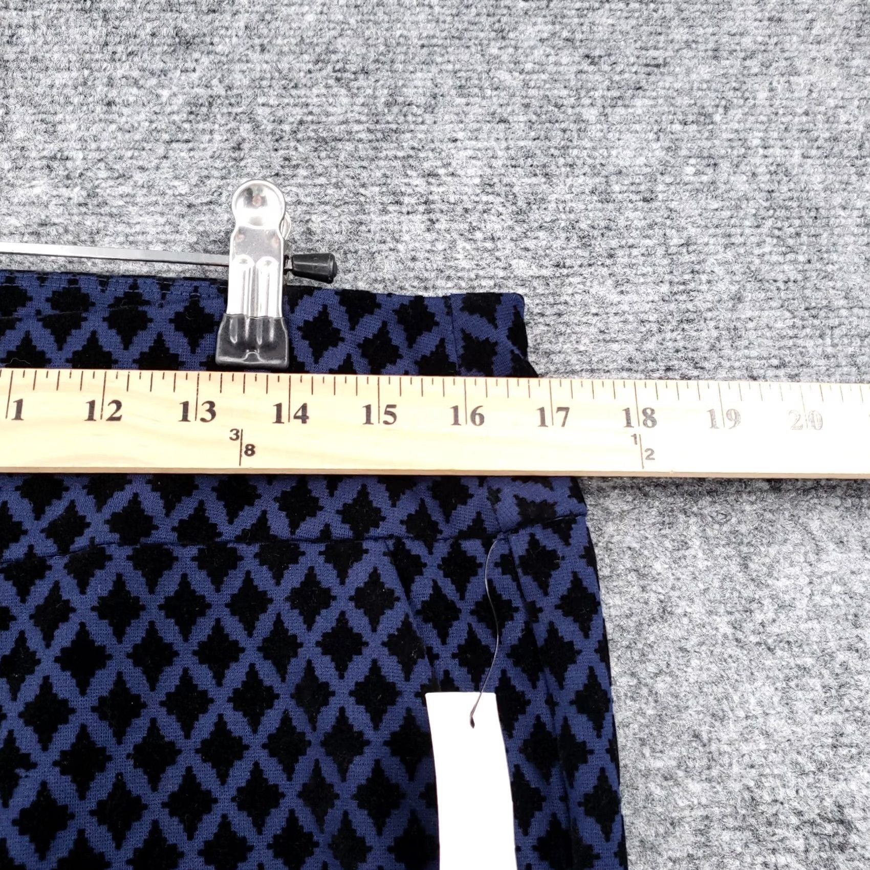 Vintage Crown & Ivy Pants Womens 10 Blue Tech Stretch High Rise Diamond Print Ankle Size 32" / US 10 / IT 46 - 7 Thumbnail