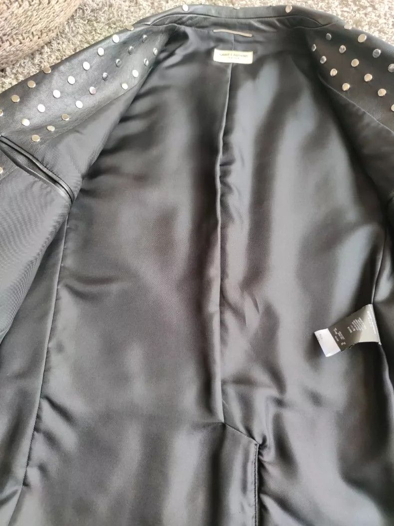 Saint Laurent Paris Saint Laurent Paris 14FW Show Style Rivet Leather blazer Size 48R - 4 Thumbnail