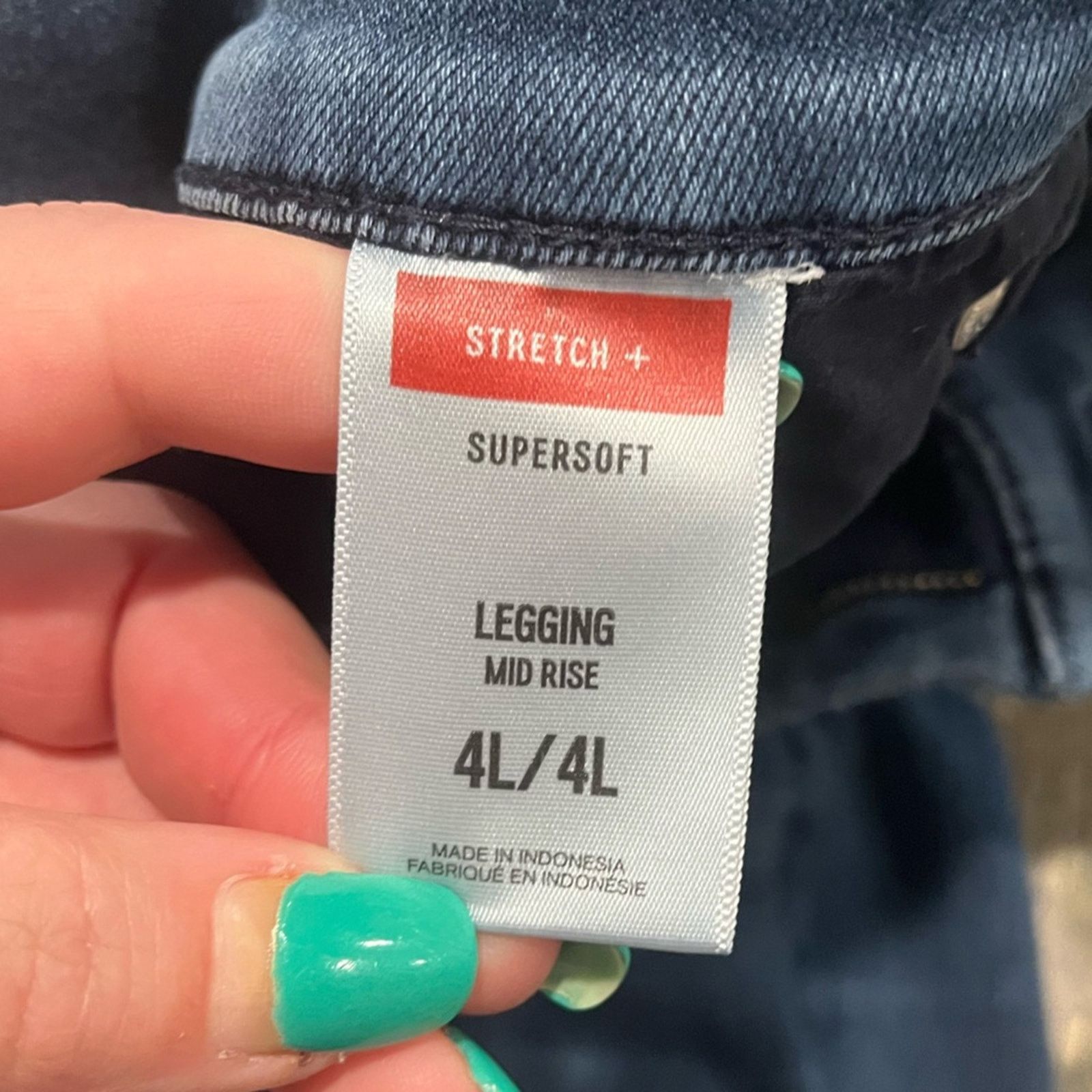 Express Express Legging Jeans Mid-Rise Supersoft Stretch Blue Siz 4L Size 27" / US 4 / IT 40 - 8 Thumbnail