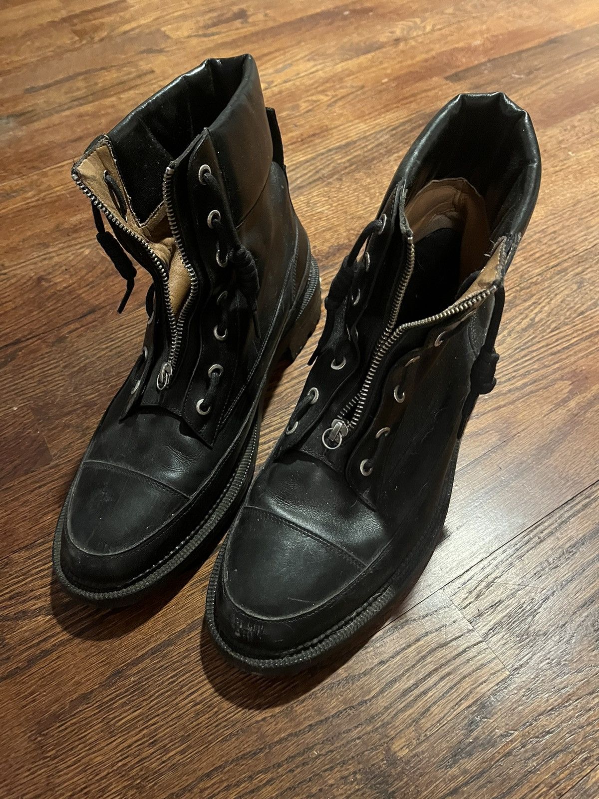 TOGA VIRILIS Toga Virilis Black Leather Lace-Up Boot Size US 13 / EU 46 - 2 Thumbnail