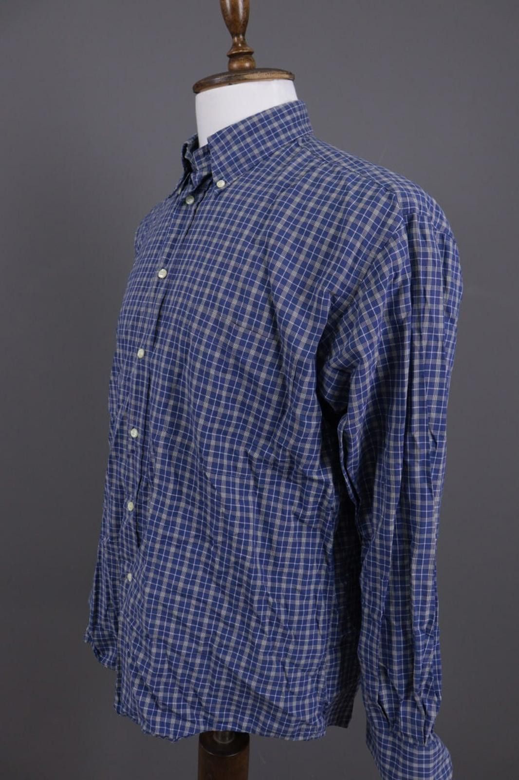 Corneliani Corneliani Blue Check Button Down Shirt Size 42 / 16.5 Size US M / EU 48-50 / 2 - 5 Thumbnail