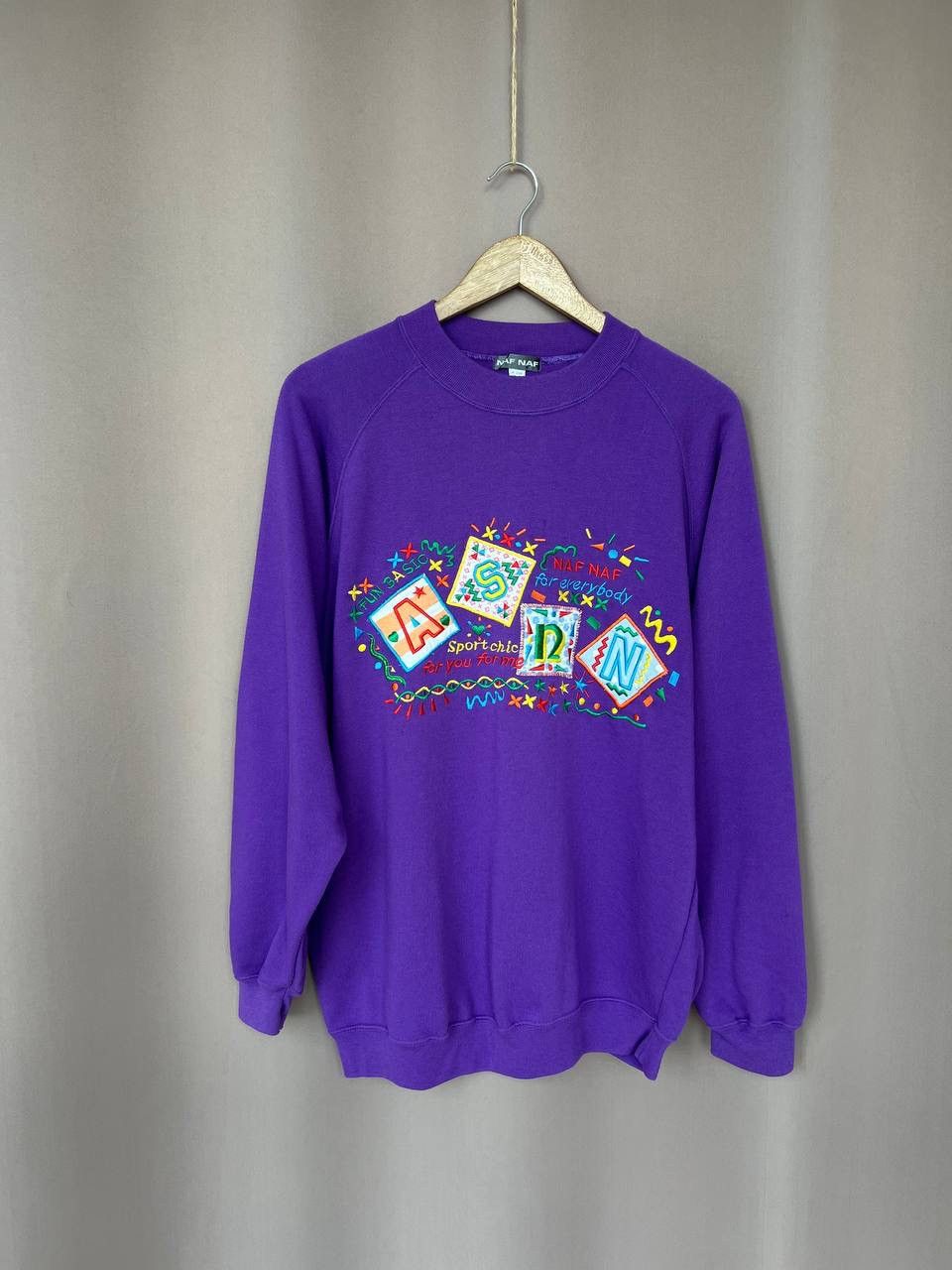Vintage NAF NAF Embroidered Big Logo Sweatshirt Mens Size M/L Size US L / EU 52-54 / 3 - 1 Thumbnail