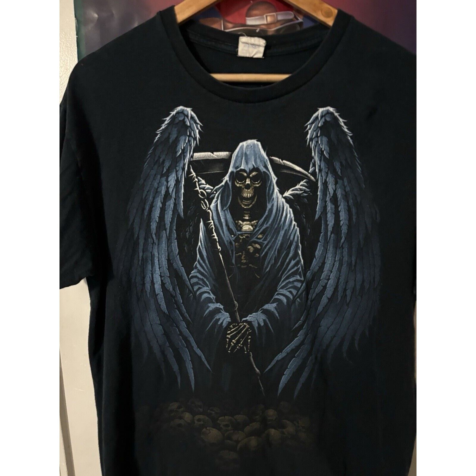 Gildan Vintage Grim Reaper Y2k Faded Black Blank Shirt Sz L Gildan Size US L / EU 52-54 / 3 - 2 Thumbnail
