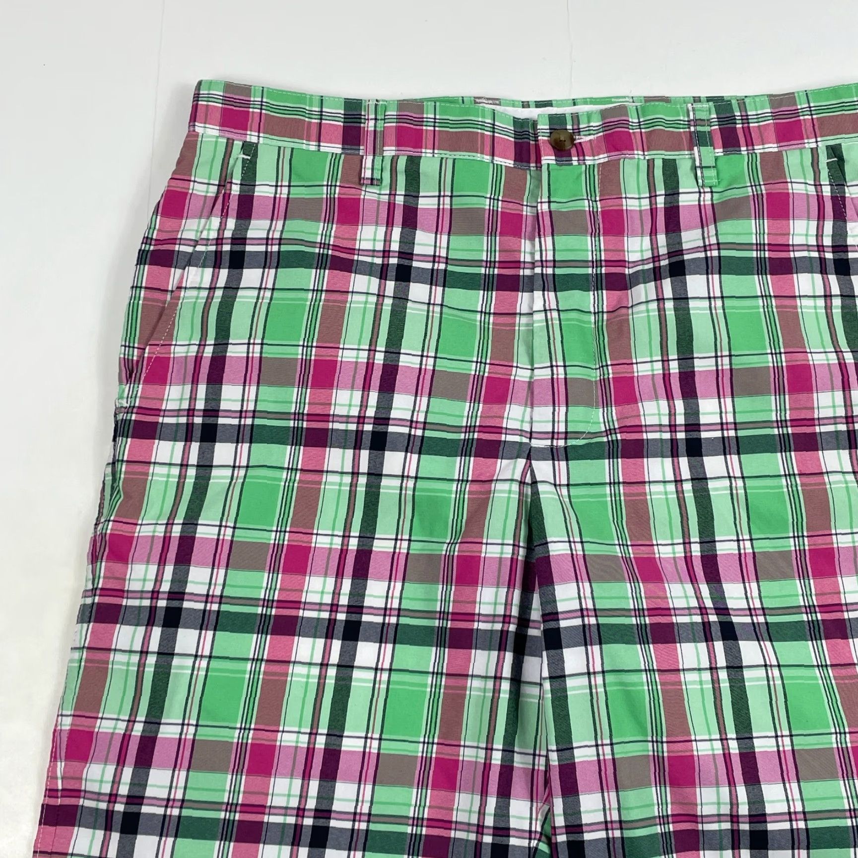 Footjoy FootJoy Shorts Mens 34 x 10 Green Madras Plaid Chino Stretch Golf Tennis Casual Workwear Outdoor 5-Pocket Mens Size US 34 / EU 50 - 2 Thumbnail