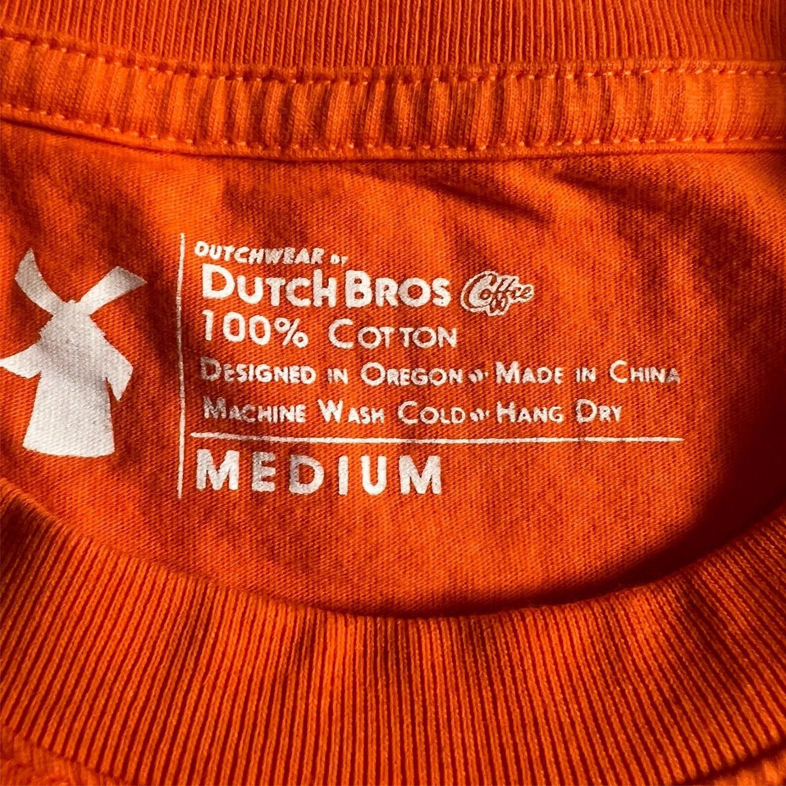 Designer Dutch Bros Drink One for Dane Shirt Sz M Orange Yellow Size US M / EU 48-50 / 2 - 4 Thumbnail