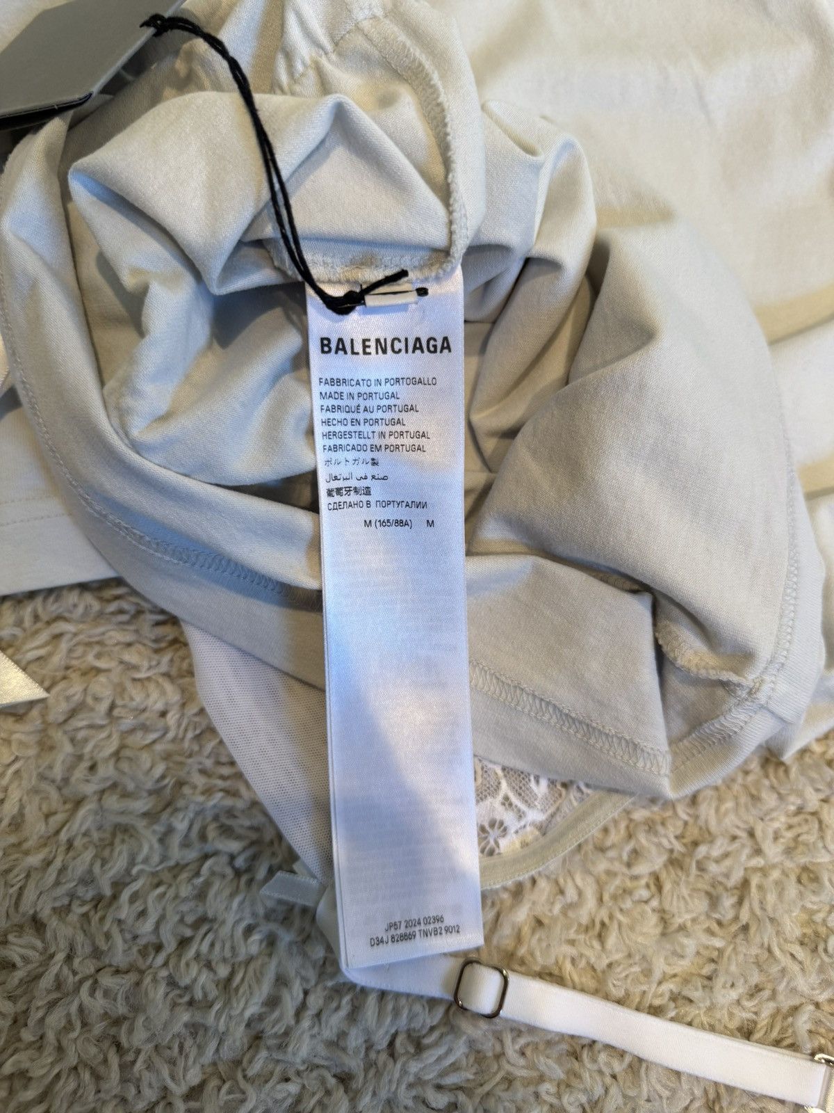 Balenciaga Balenciaga $1190 Off White Stretchy Lingerie T-Shirt Size M / US 6-8 / IT 42-44 - 11 Thumbnail