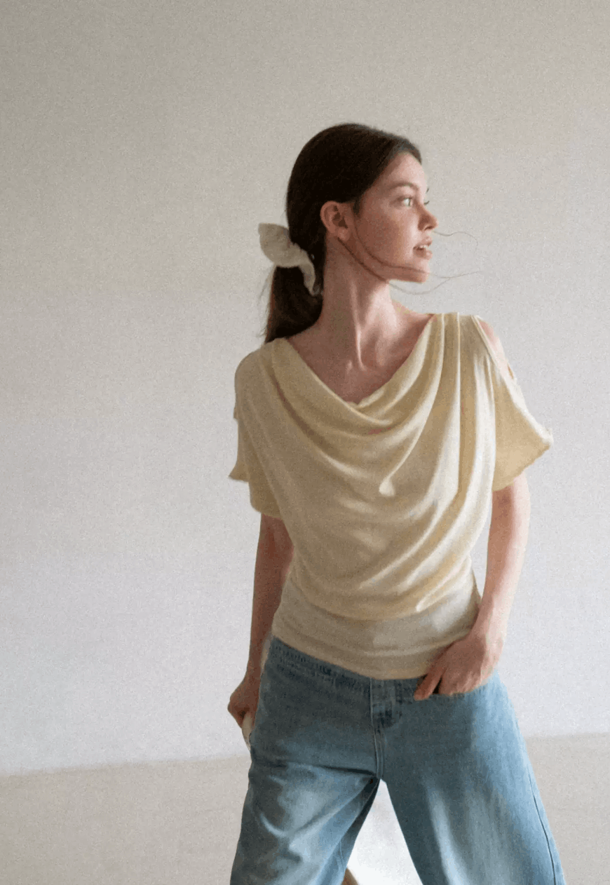 Other Women’s French Cowl Neck Off-Shoulder Top Size S / US 4 / IT 40 - 1 Thumbnail