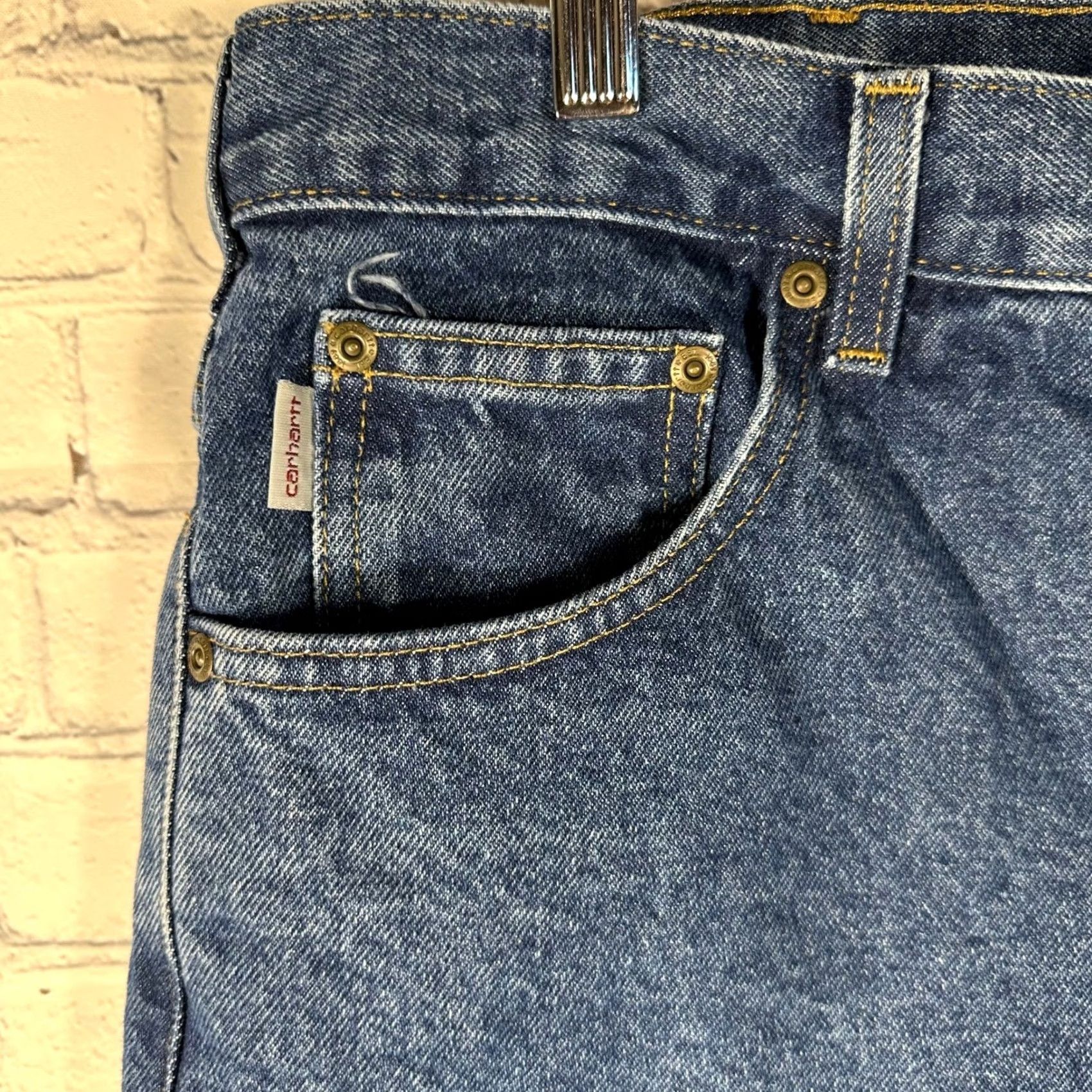 Carhartt Carhartt Mens Jeans Relaxed Fit Tapered Leg Medium Wash Blue Denim 36x28 Size US 36 / EU 52 - 3 Thumbnail