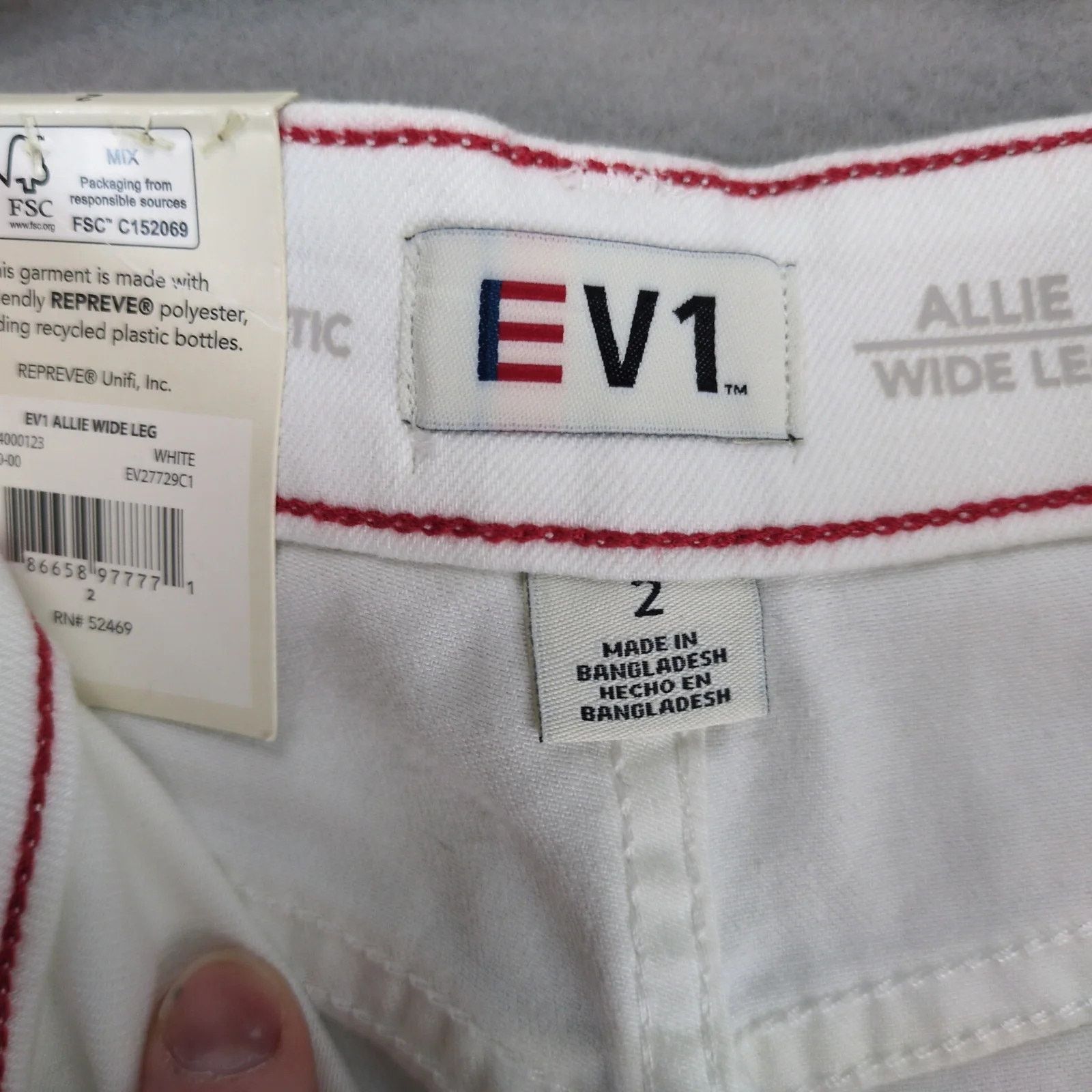 Other EV1 Allie Wide Leg White Jeans Women's 2 Cropped 27x23" Size 26" / US 2 / IT 38 - 7 Thumbnail