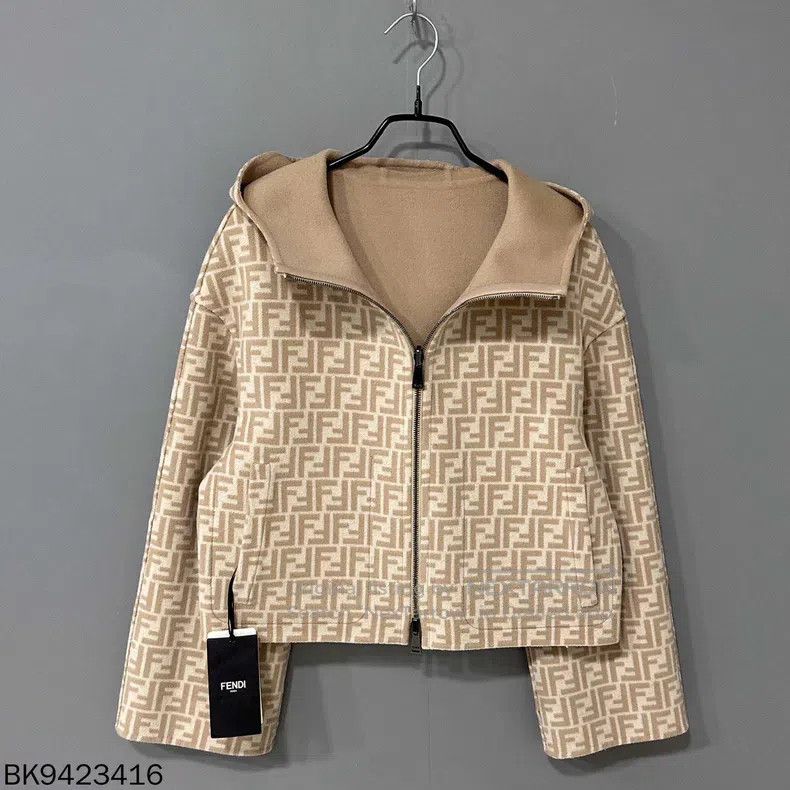 Fendi Fendi Khaki-colored mixed fur and leather reversible cashm Size XXS / US 00 / IT 34 - 4 Thumbnail